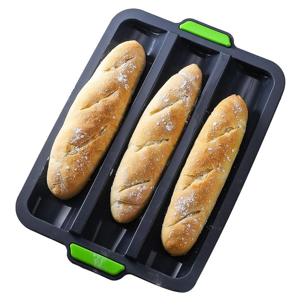 Molde para Baguette de Silicona iPstyle Antiadherente 34.5x24.4cm