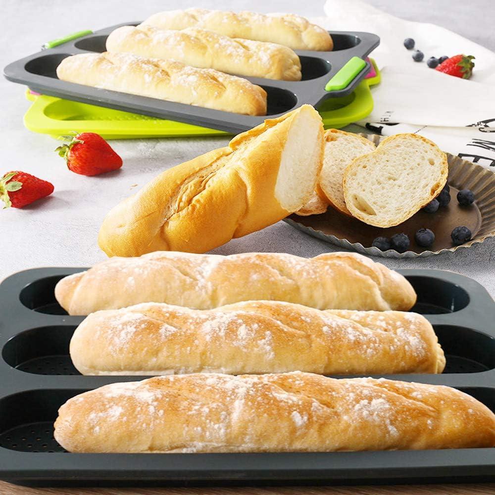 Molde para Baguette de Silicona iPstyle Antiadherente 34.5x24.4cm