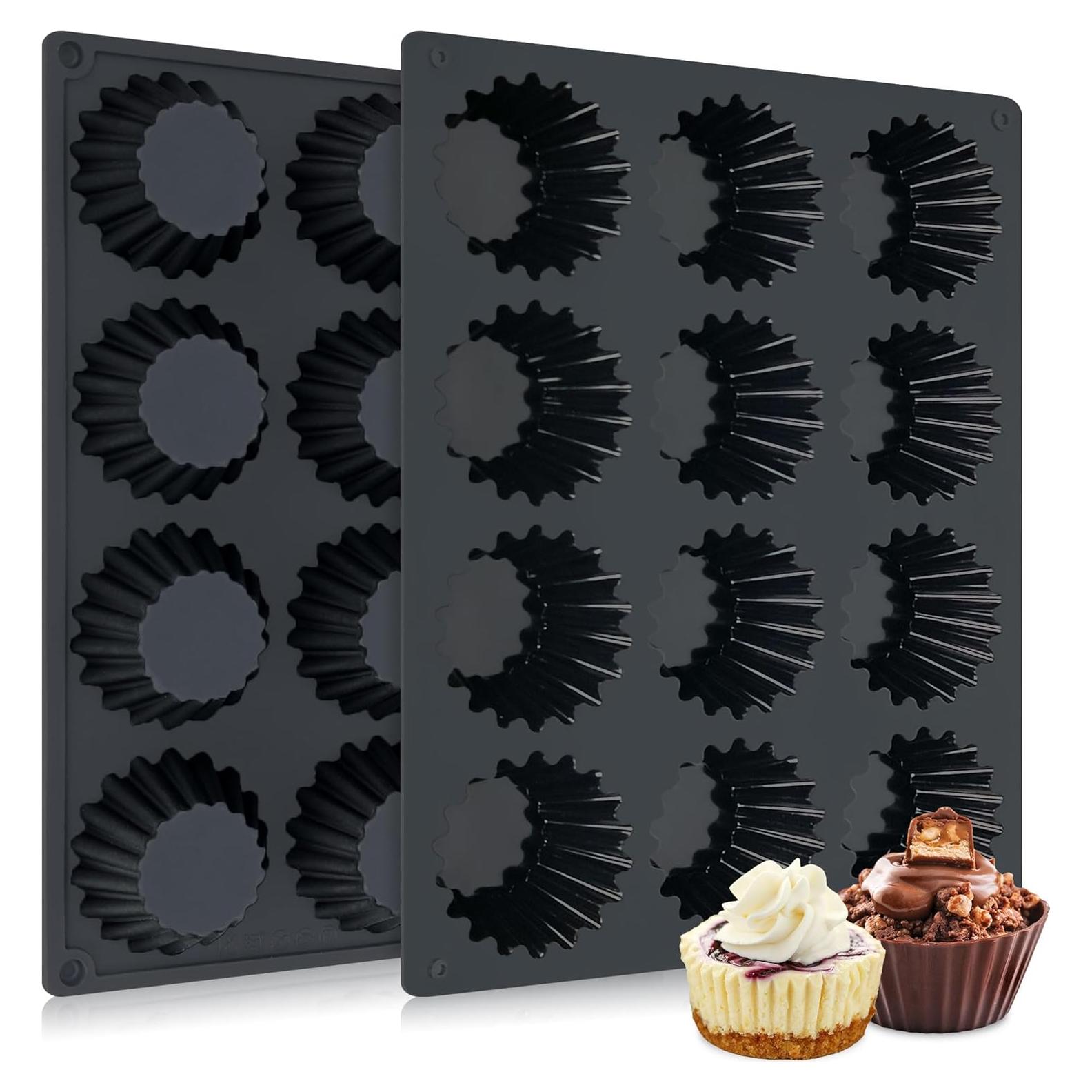 Moldes de Silicona Dropower para 12 Tazas de Mantequilla de Maní