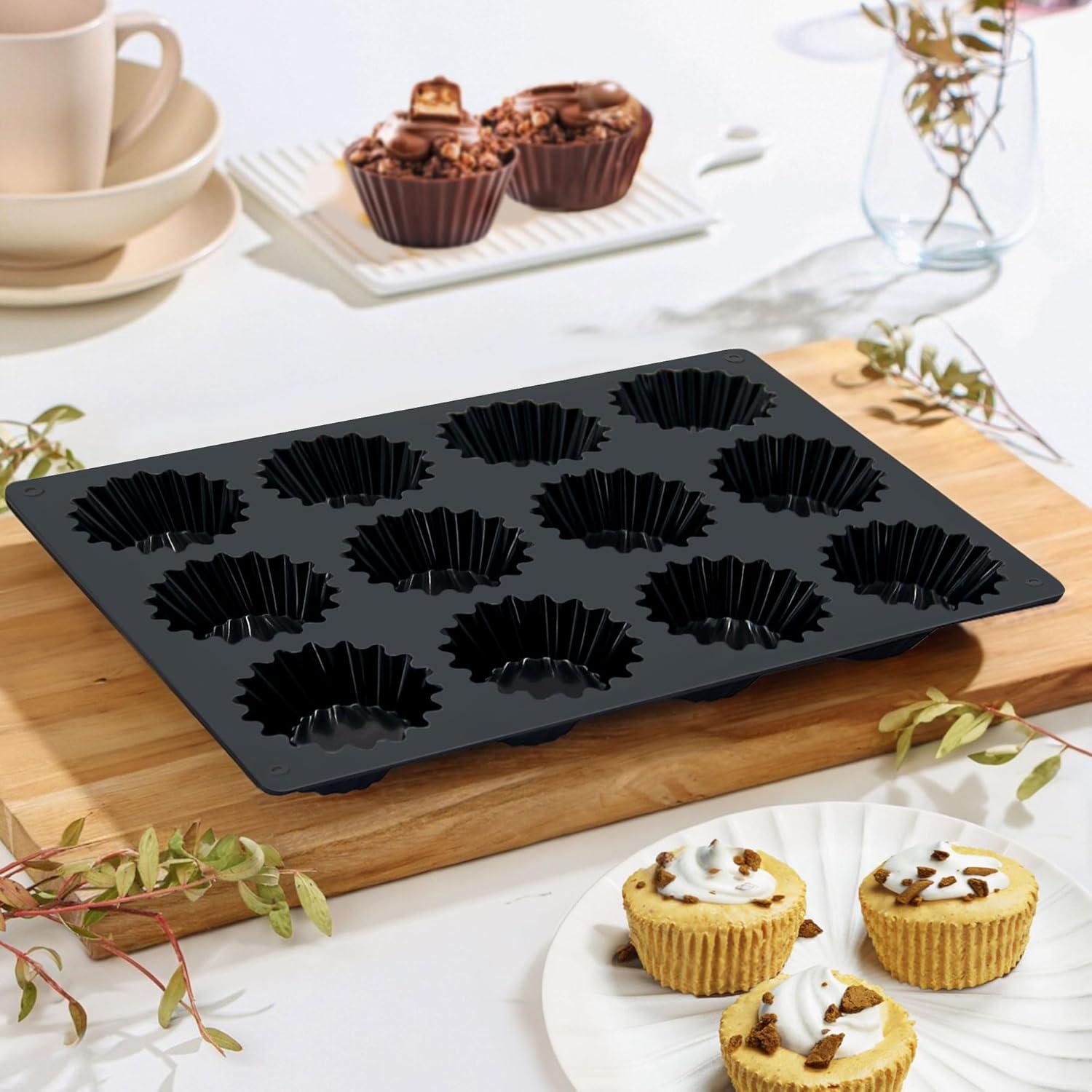 Moldes de Silicona Dropower para 12 Tazas de Mantequilla de Maní