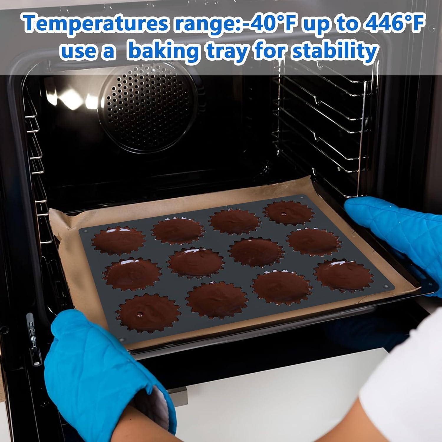 Moldes de Silicona Dropower para 12 Tazas de Mantequilla de Maní