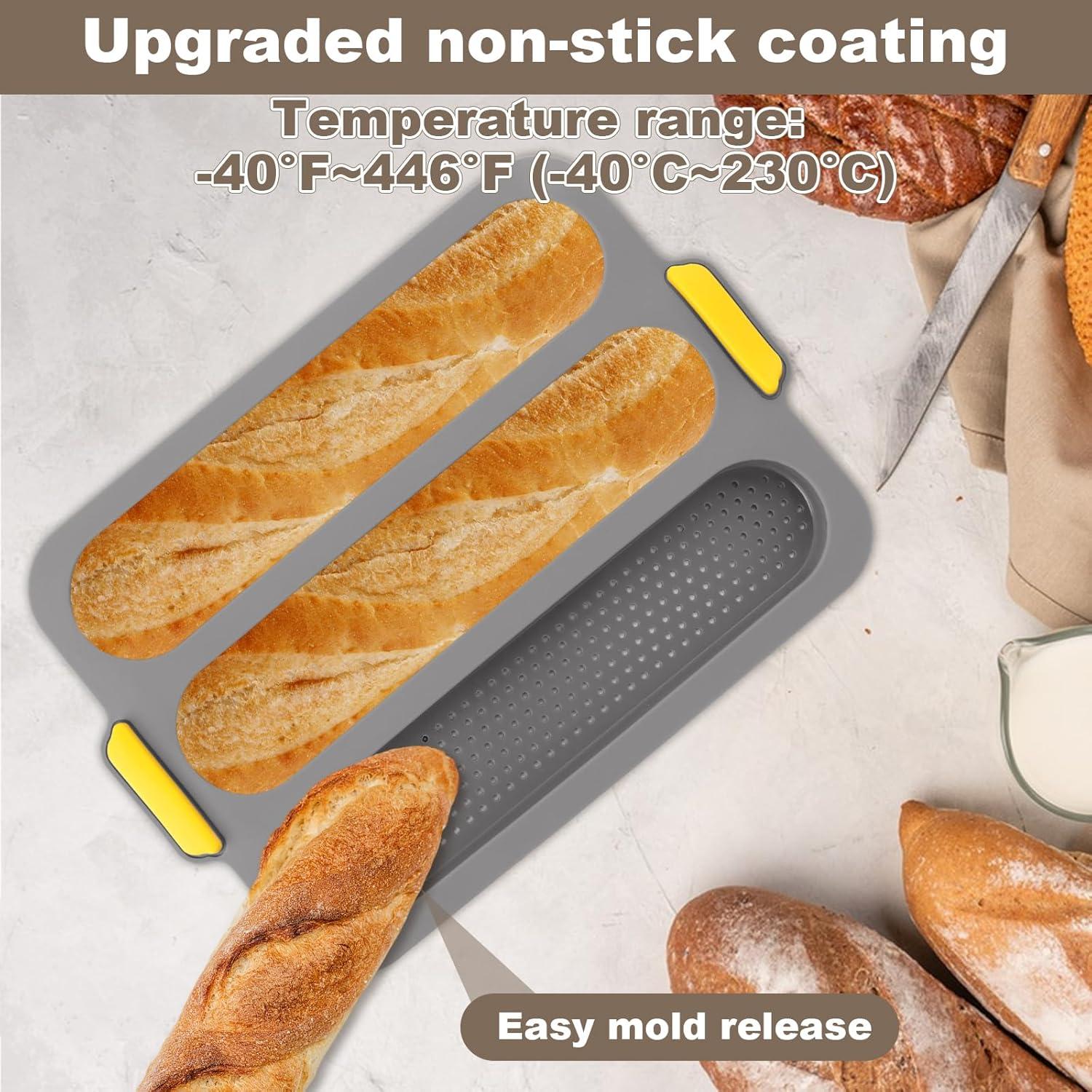 Molde de Silicona para Baguette EATHEATY 2 Pcs Antiadherente