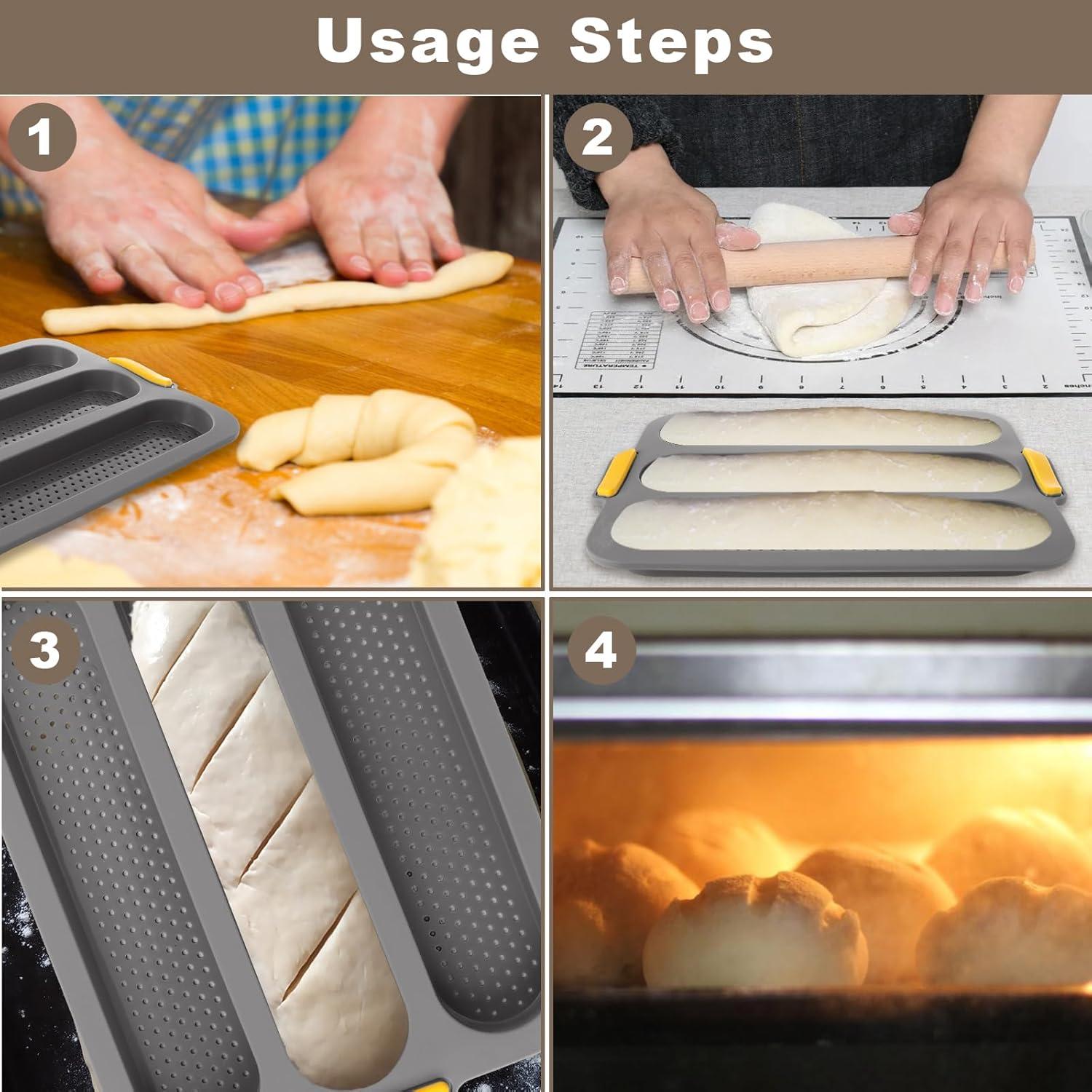 Molde de Silicona para Baguette EATHEATY 2 Pcs Antiadherente