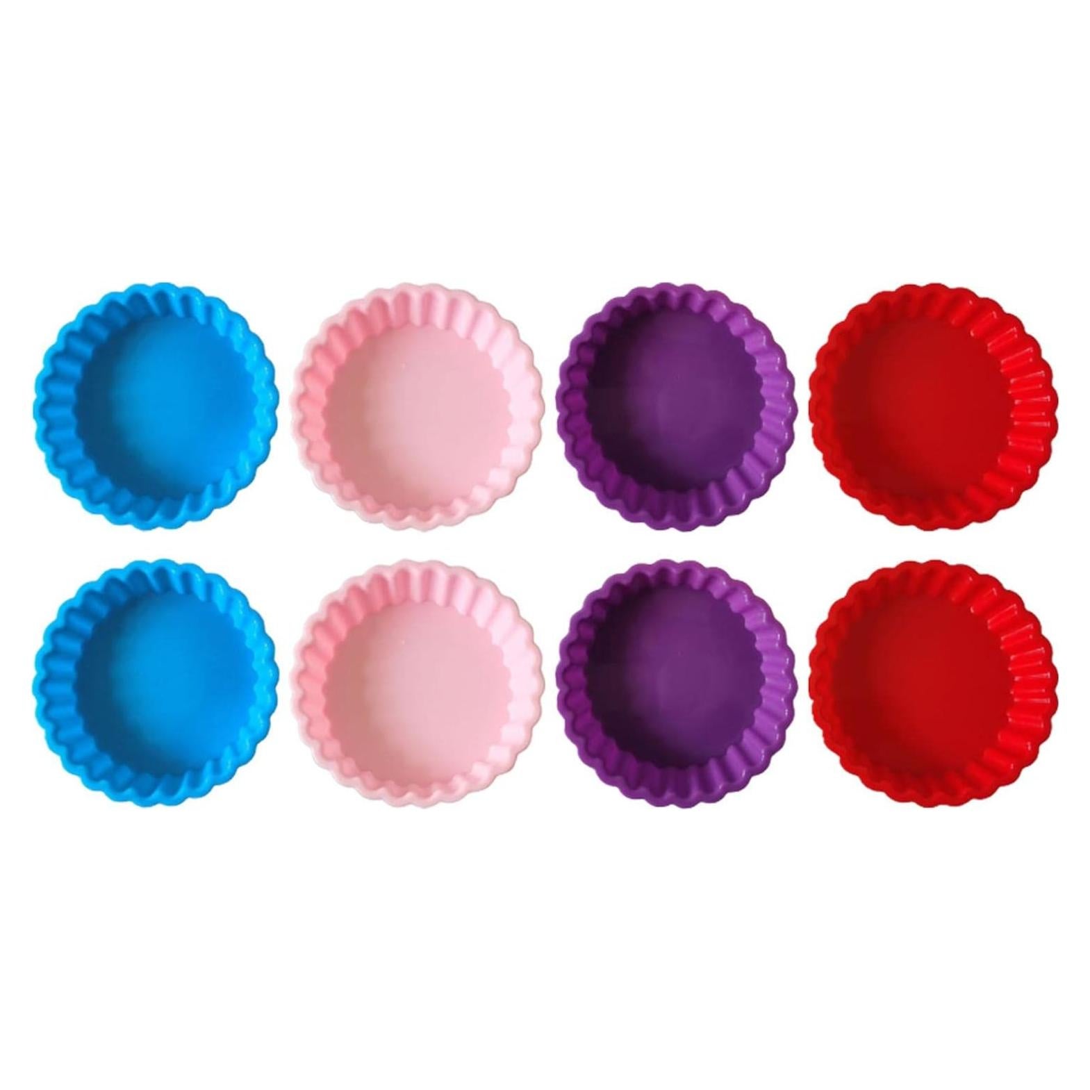Paquete de 8 Moldes de Silicona para Tartas 10.8 cm BWWNBY