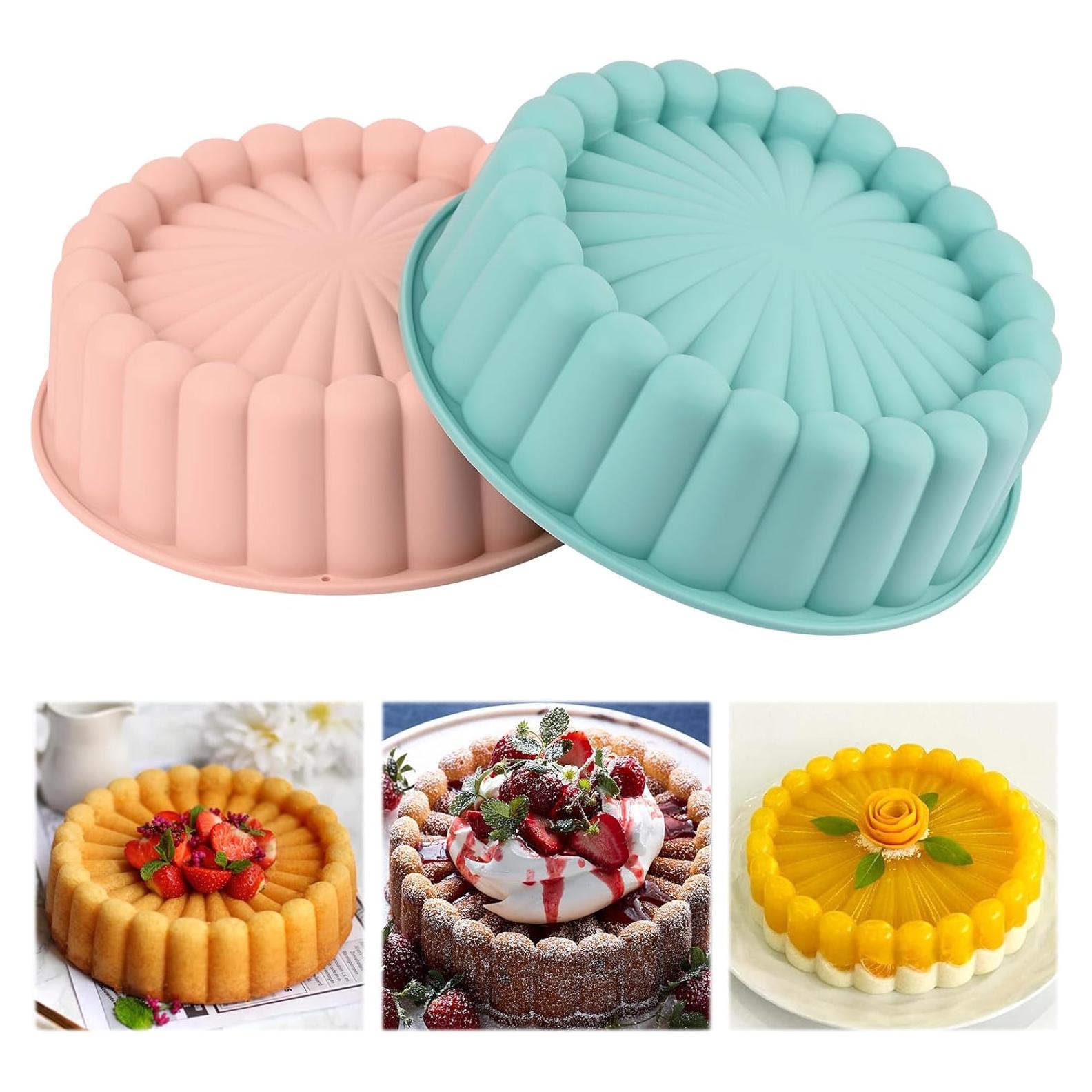 Molde para Pastel Charlotte HUAKENER 2 Pcs Silicona 20.32 cm