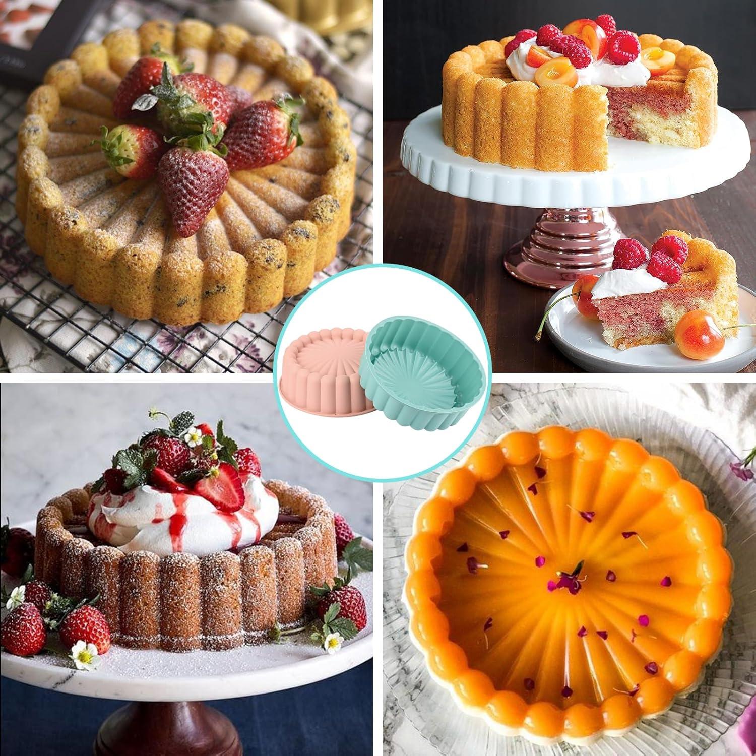 Molde para Pastel Charlotte HUAKENER 2 Pcs Silicona 20.32 cm