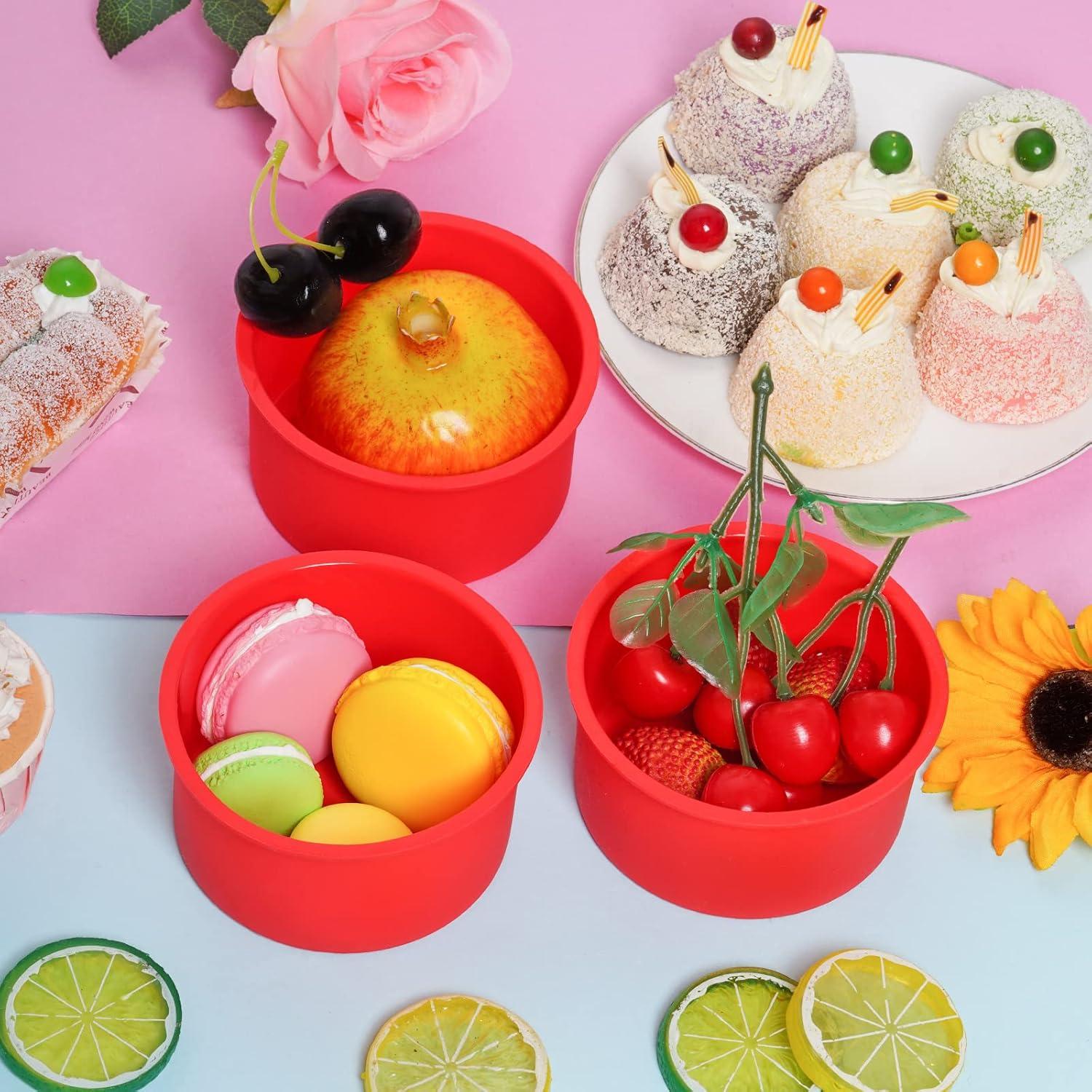 12 Moldes de Silicona para Pasteles Redondos 10.5 cm Mifengda