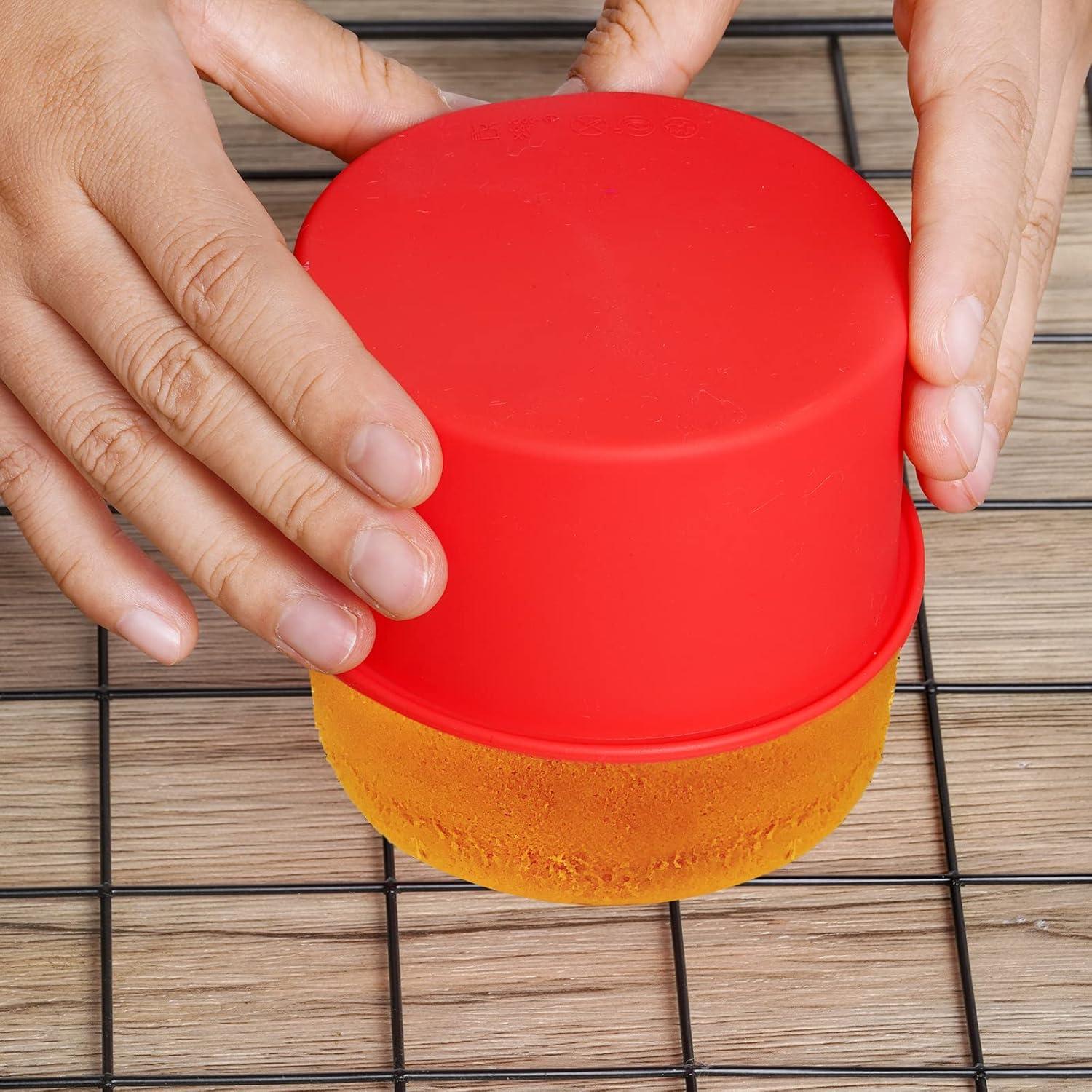 12 Moldes de Silicona para Pasteles Redondos 10.5 cm Mifengda