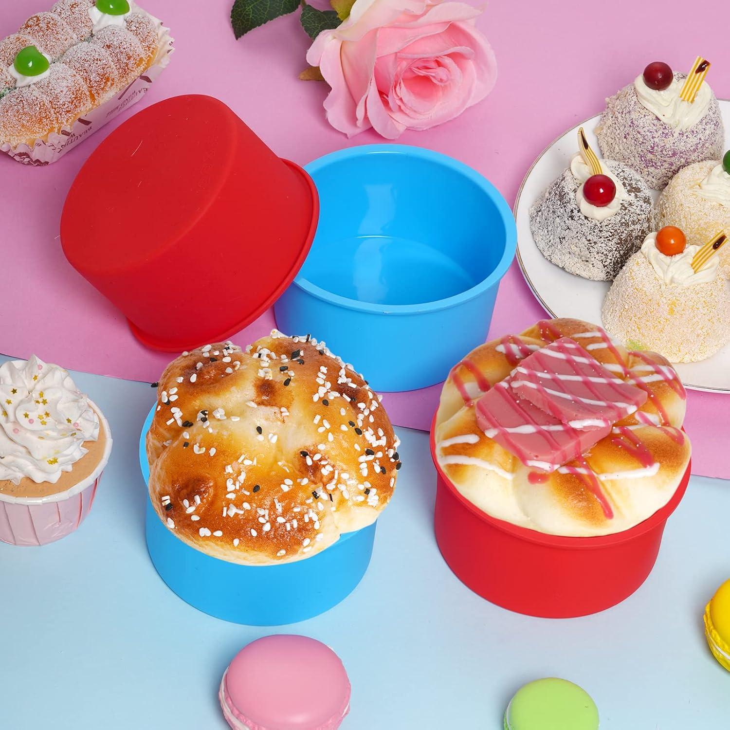 12 Moldes de Silicona para Pasteles Redondos 10.5 cm Mifengda