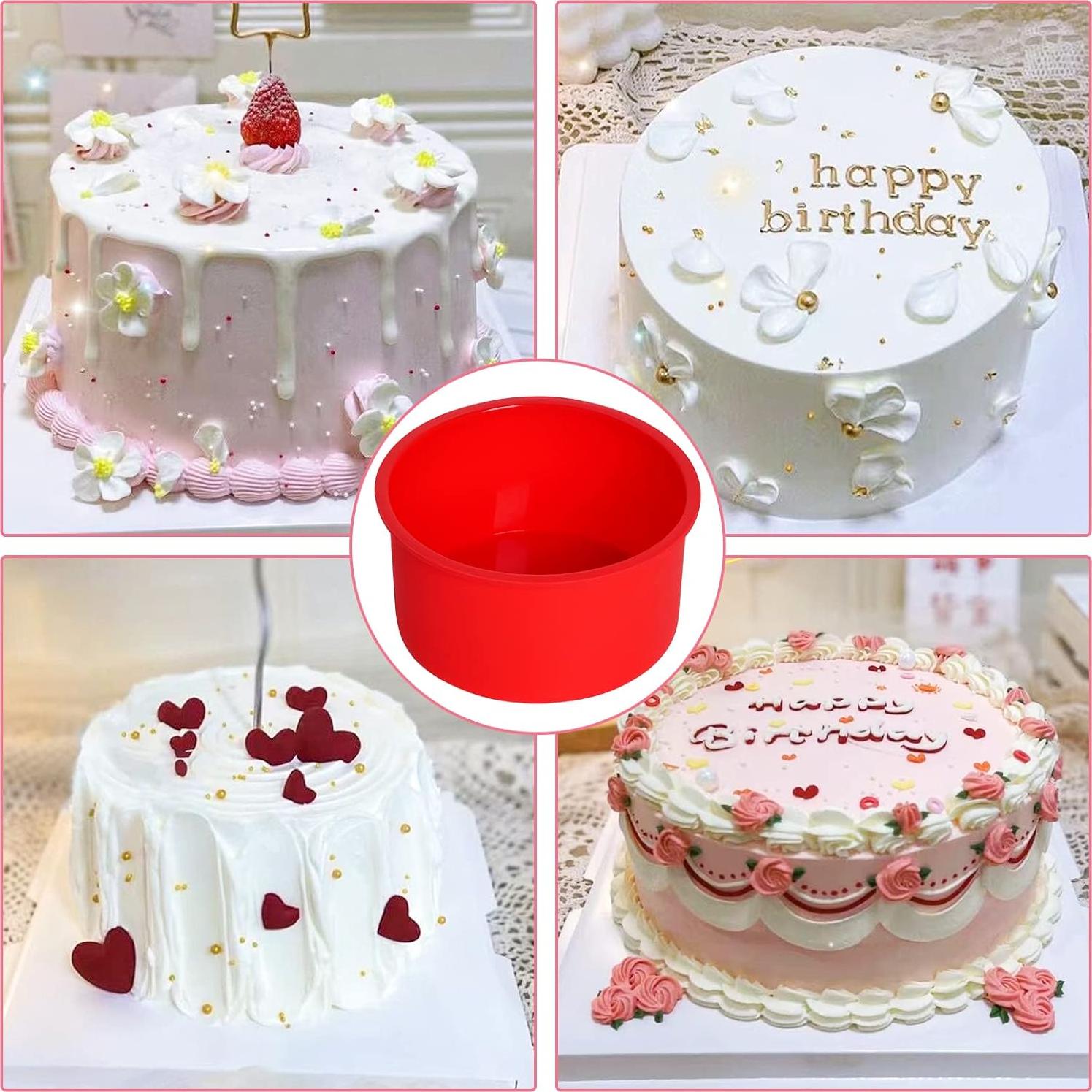 12 Moldes de Silicona para Pasteles Redondos 10.5 cm Mifengda