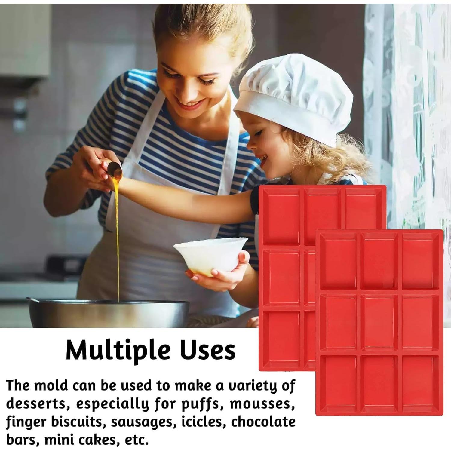Moldes de Silicona Antiadherentes YJWYDM para Pan Mini - Paquete de 2