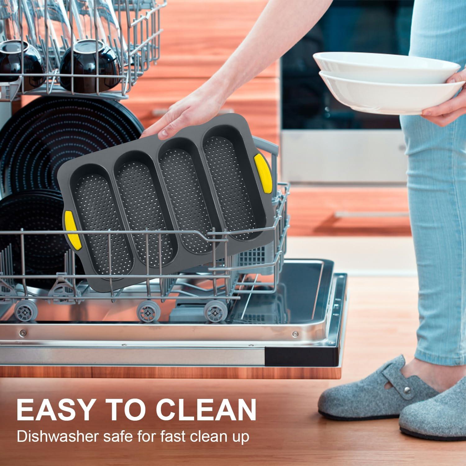 Moldes de Silicona para Baguette Holyenten - 4 Huecos, 20.32 cm