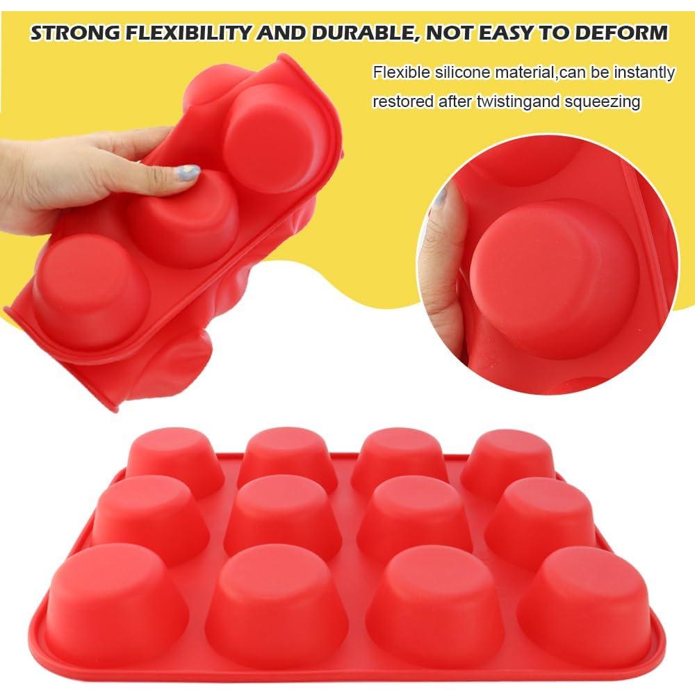 Moldes de Silicona para Muffins WYBG - 2 Piezas 12 Tazas