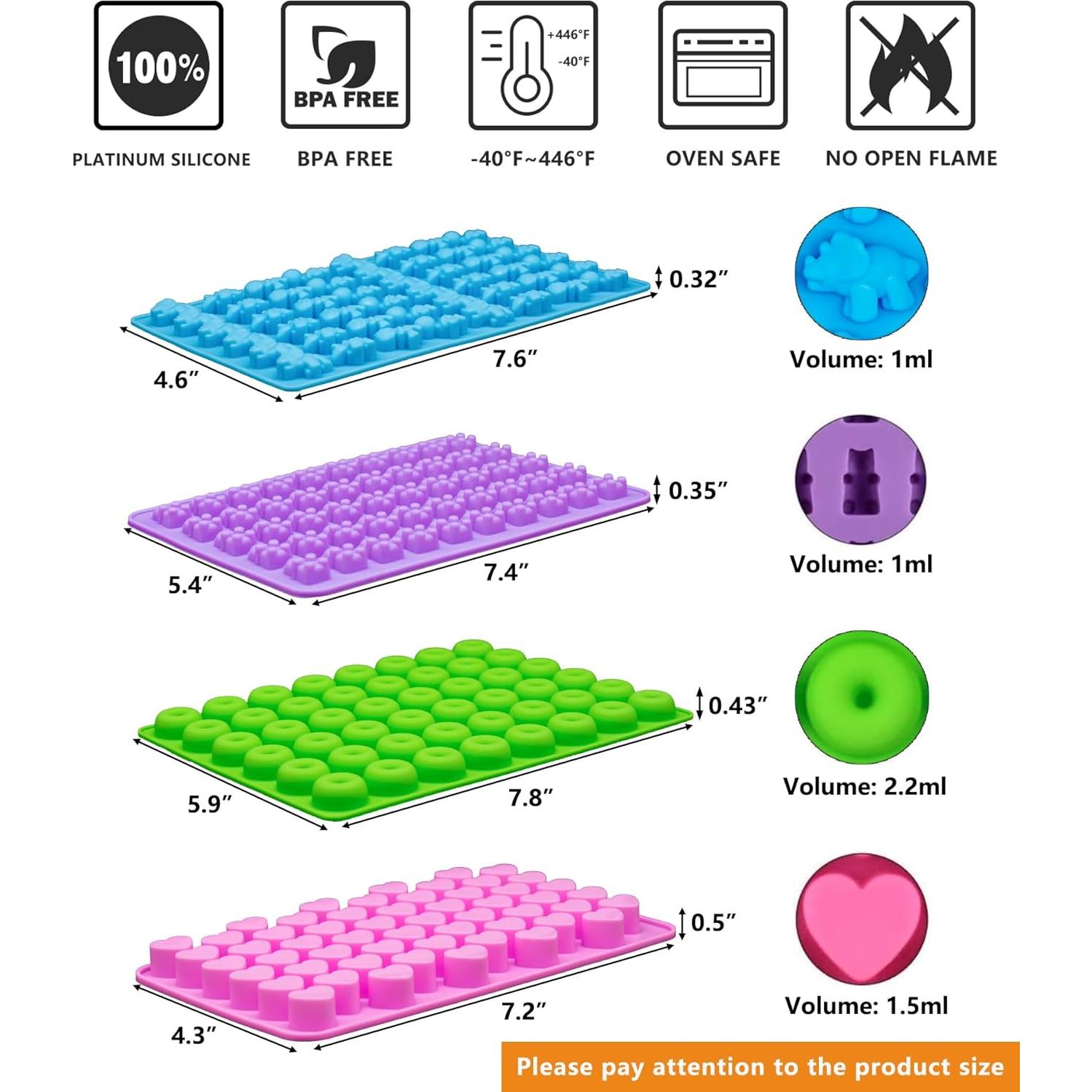 Moldes de Gummy Bear de Silicona WARM TIME - Set de 4 Mini