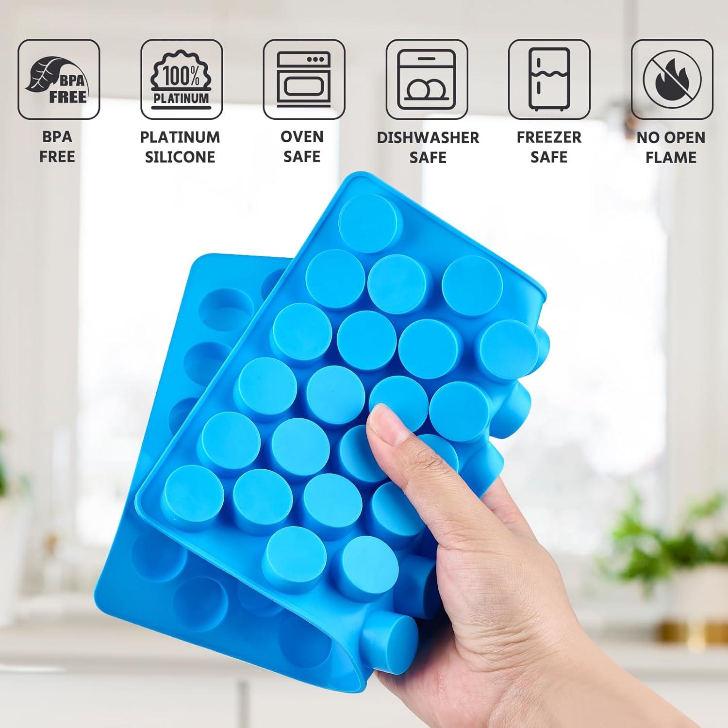 Moldes de Silicona Puyeipt para Caramelos Gummy 4 Pcs 55 Cavidades