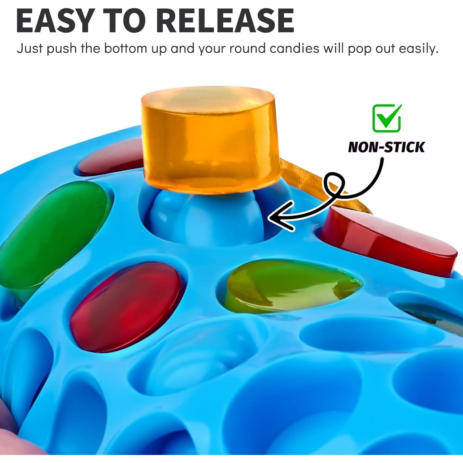 Moldes de Silicona Puyeipt para Caramelos Gummy 4 Pcs 55 Cavidades