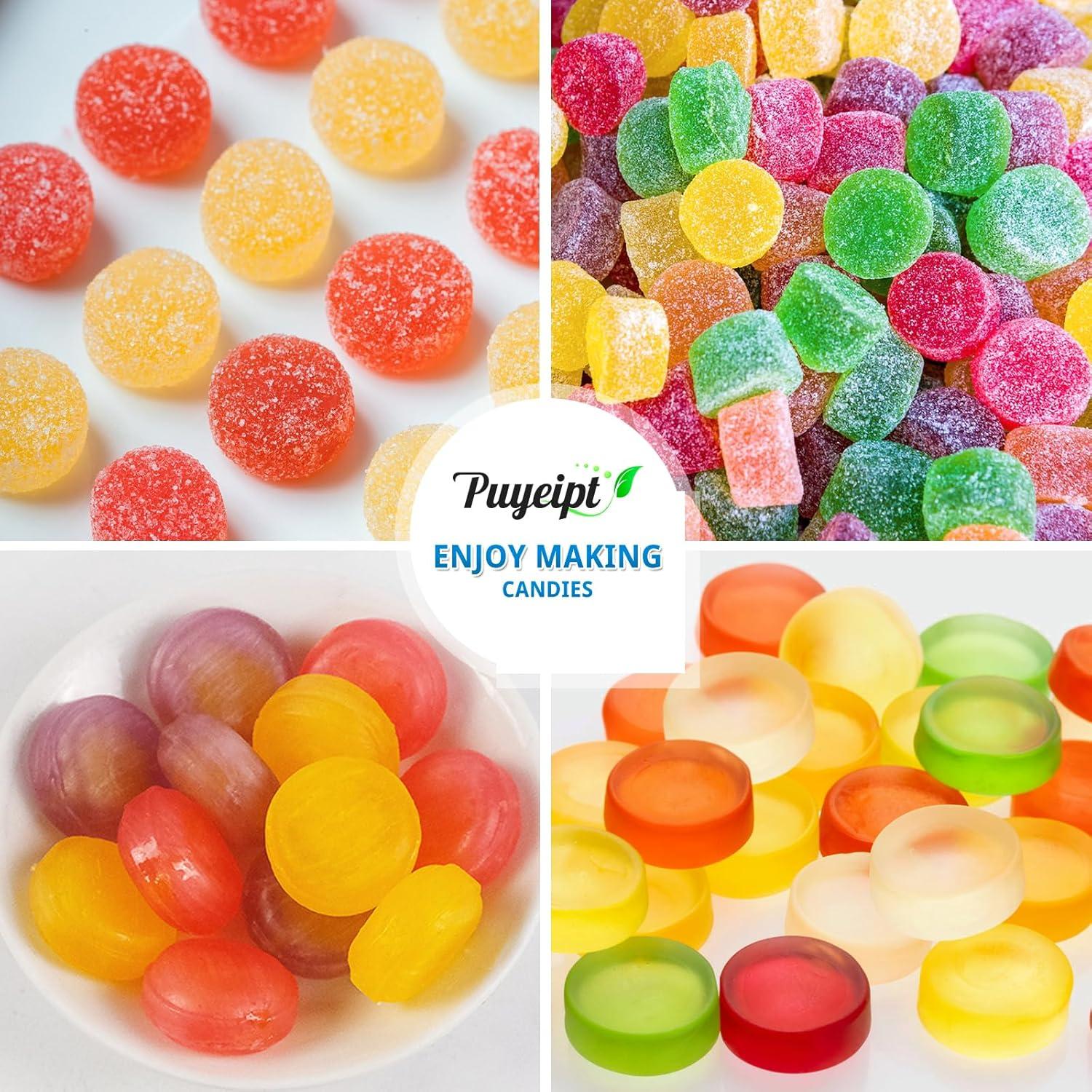 Moldes de Silicona Puyeipt para Caramelos Gummy 4 Pcs 55 Cavidades