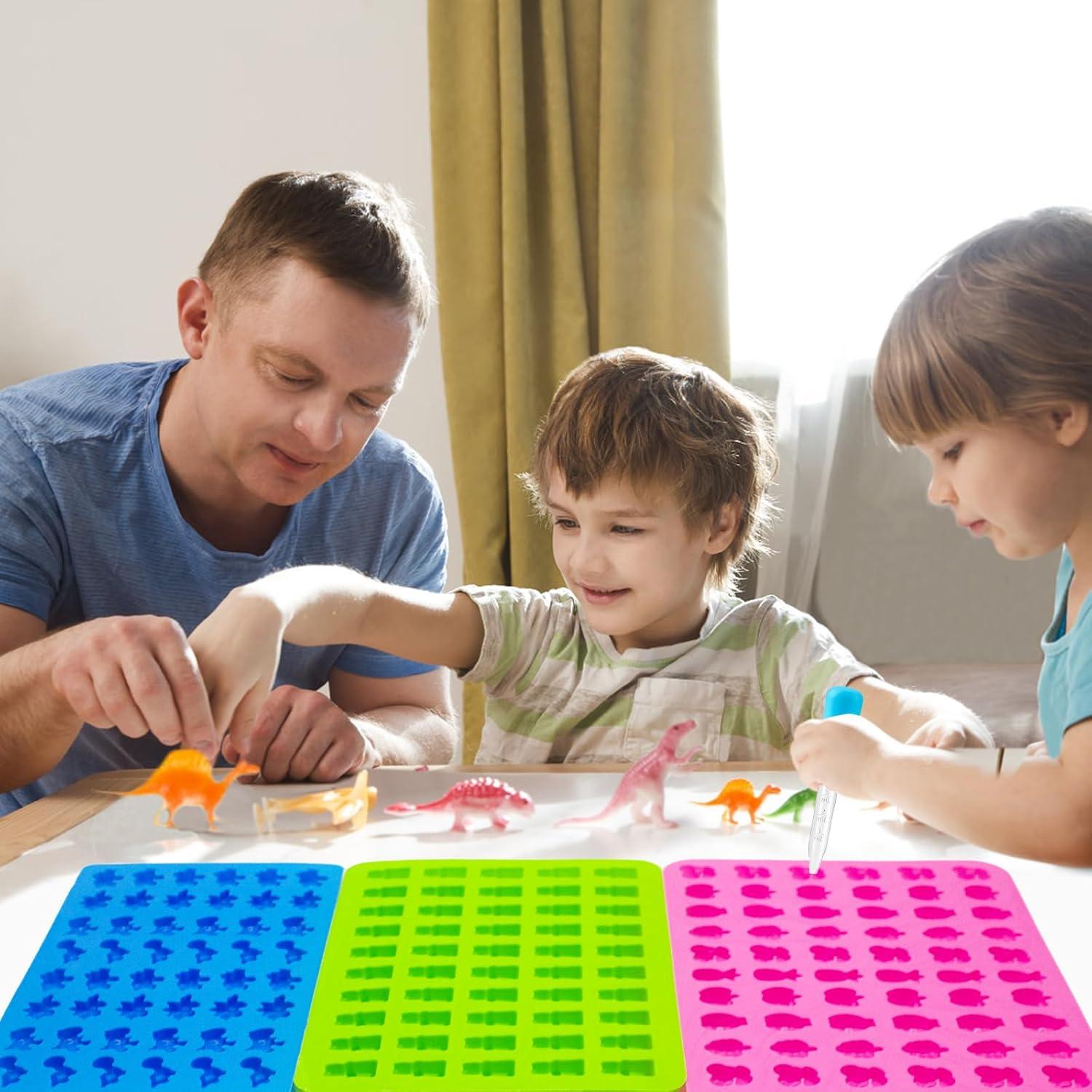 Moldes de Silicona Ahorasky Mini Oso y Dinosaurio 3Pcs