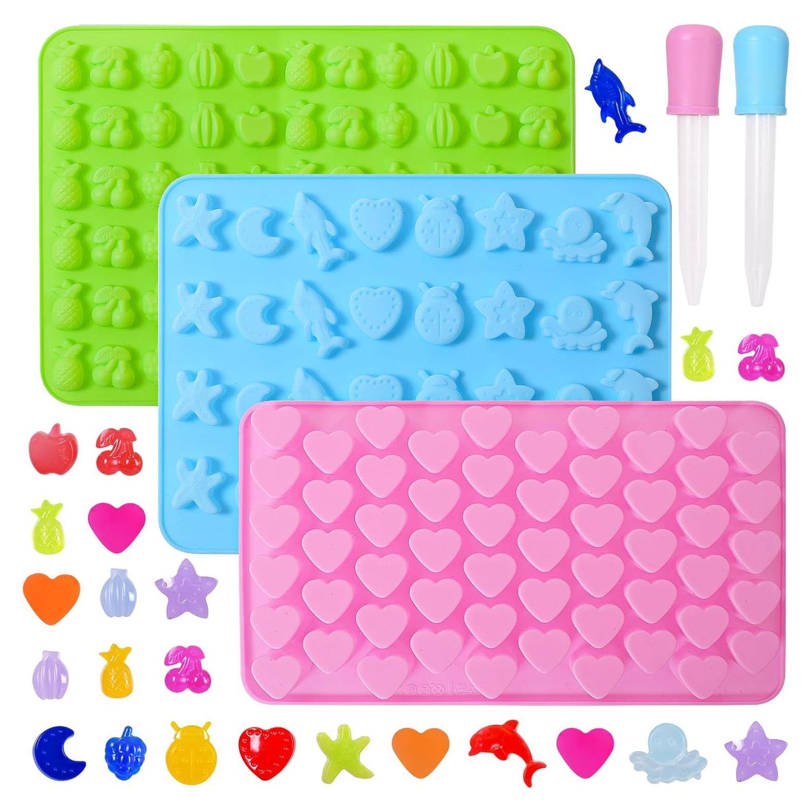 Moldes de Silicona Antiadherentes Goensjt 3 Pcs Mini Frutas