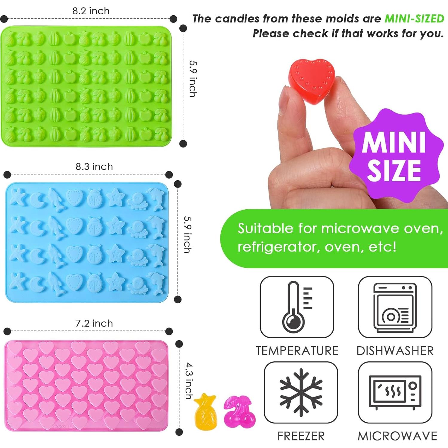 Moldes de Silicona Antiadherentes Goensjt 3 Pcs Mini Frutas