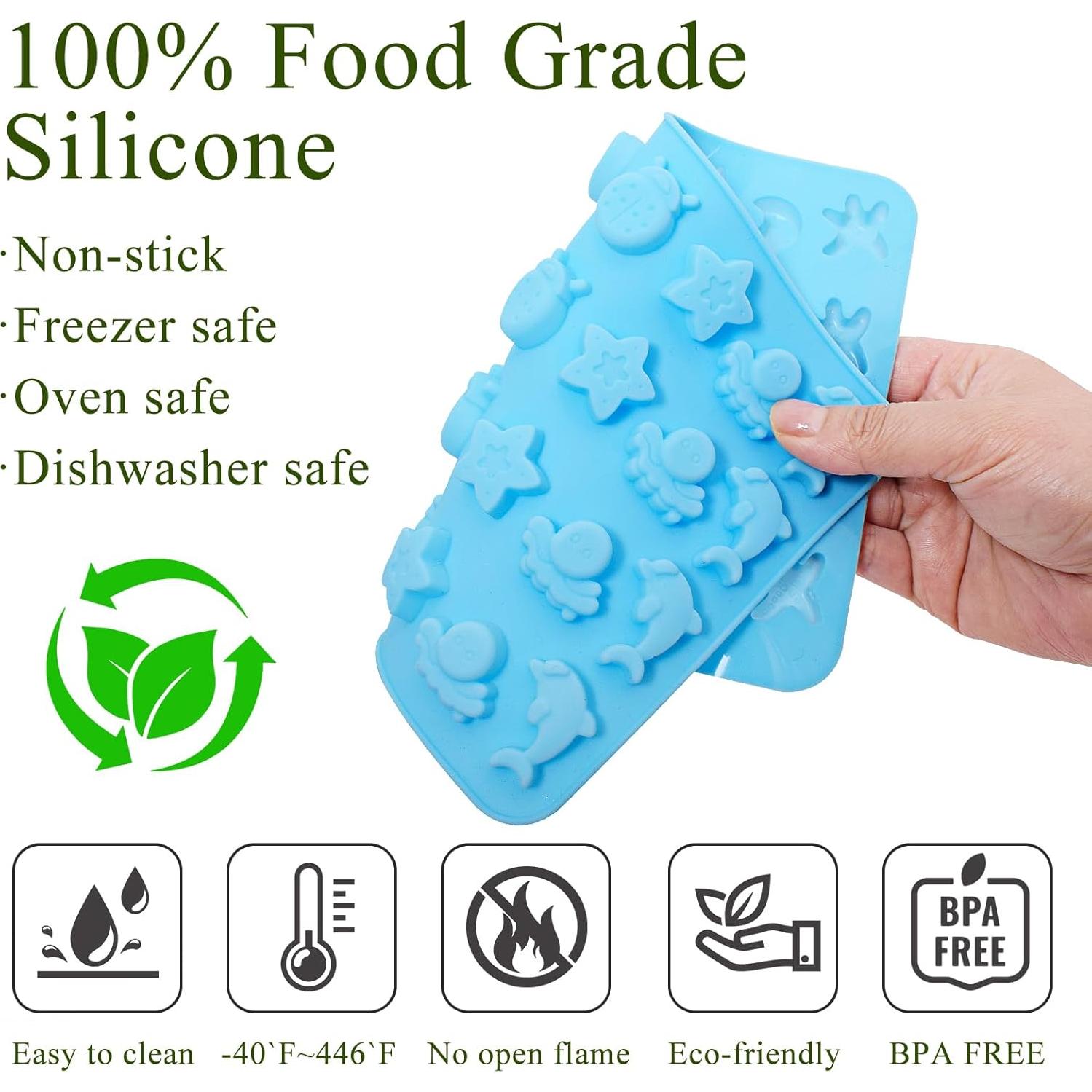 Moldes de Silicona Antiadherentes Goensjt 3 Pcs Mini Frutas