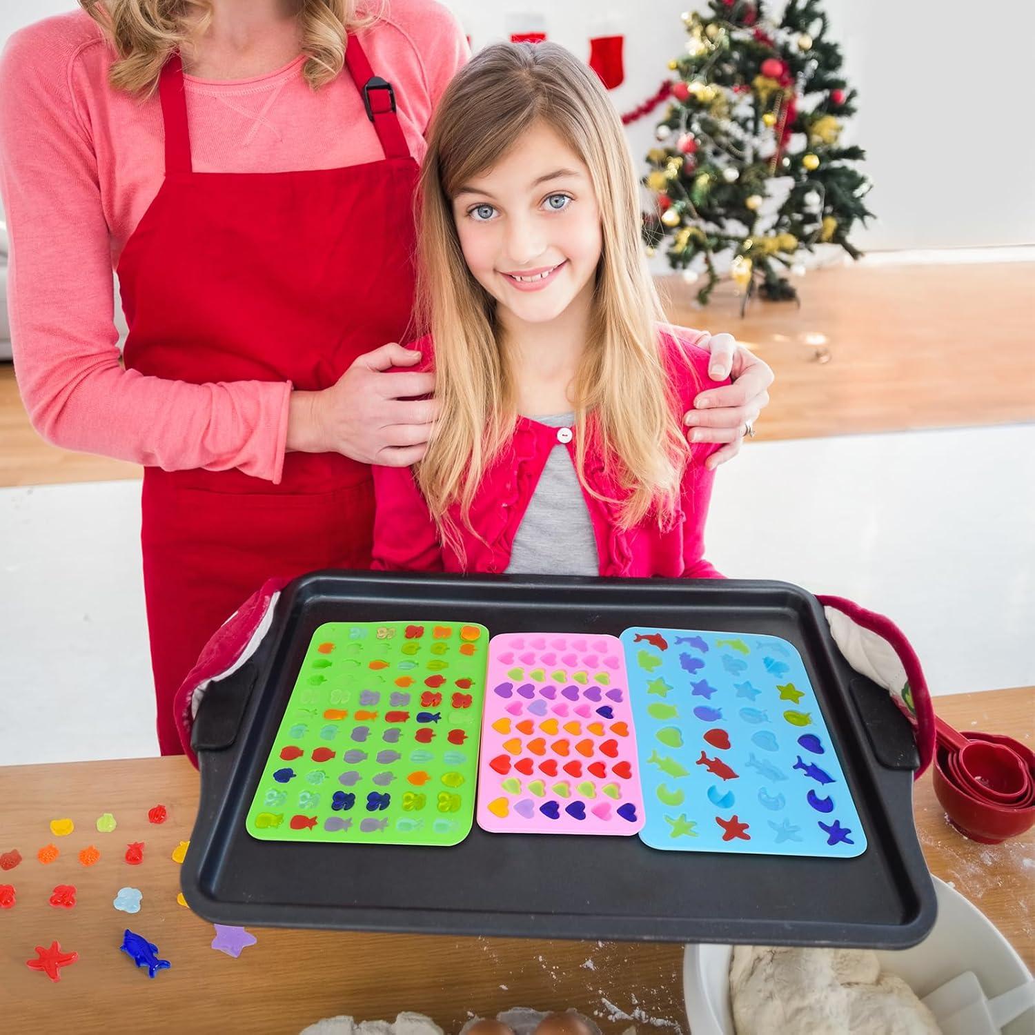 Moldes de Silicona Antiadherentes Goensjt 3 Pcs Mini Frutas