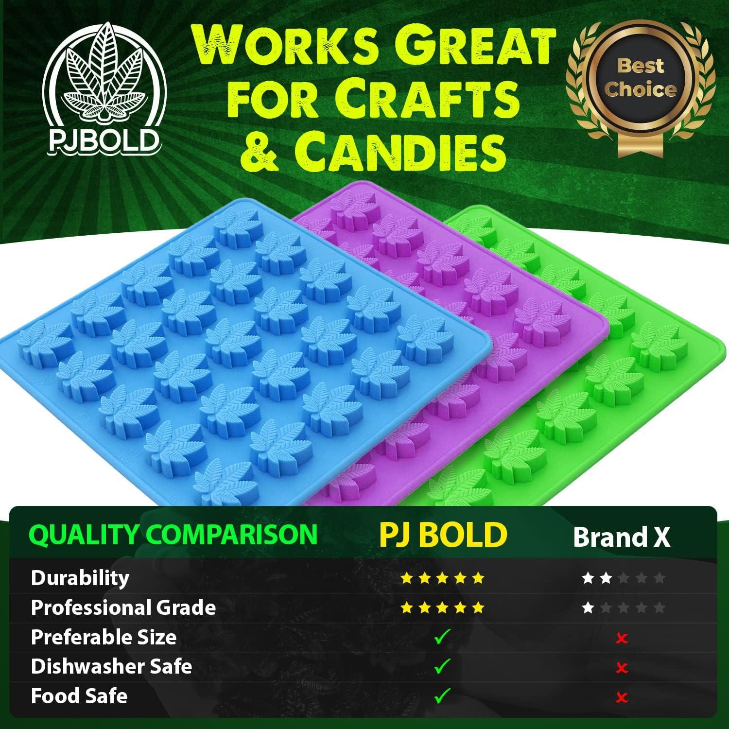 Molde de Silicona para Dulces Hoja de Marihuana PJ Bold - 3 Piezas