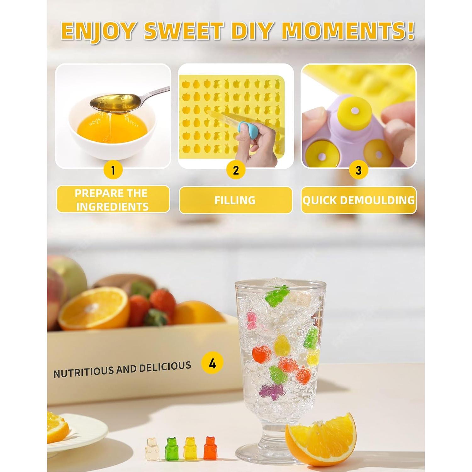 Juego de Moldes de Silicona KKDINDAN 5 Formas Caramelo