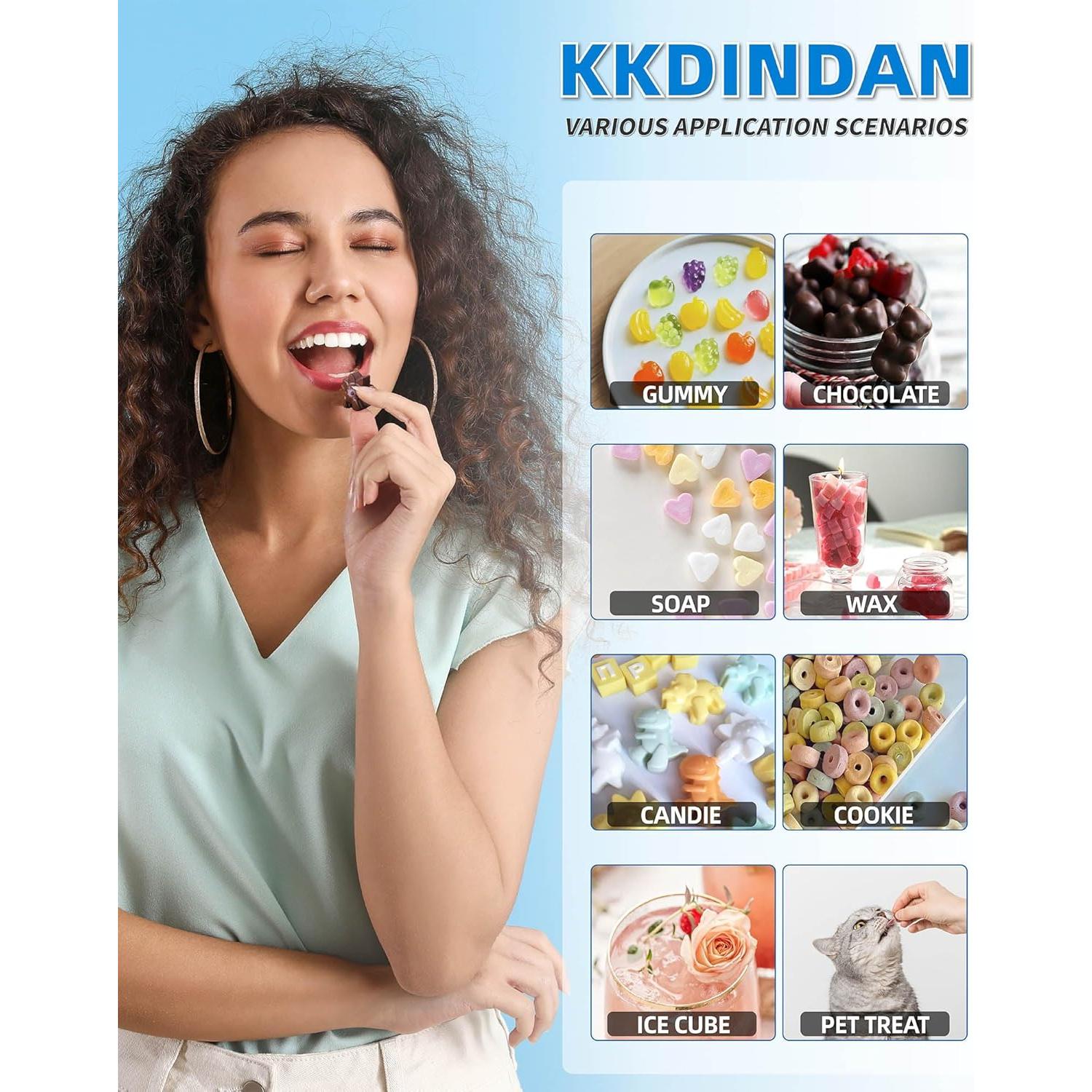 Juego de Moldes de Silicona KKDINDAN 5 Formas Caramelo