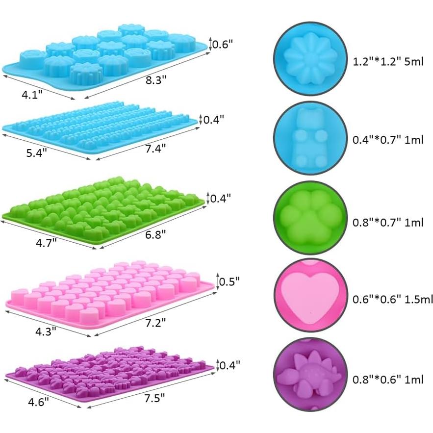 Moldes de Silicona Alimat PluS para Gomas - 5 Formas
