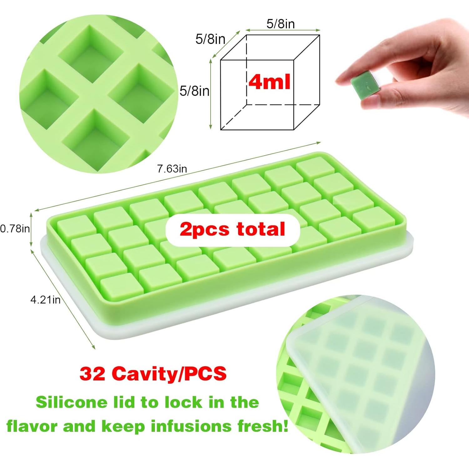 Moldes de Silicona AIERSA para Cubos de Aceite Infusionado 32 Cavidades