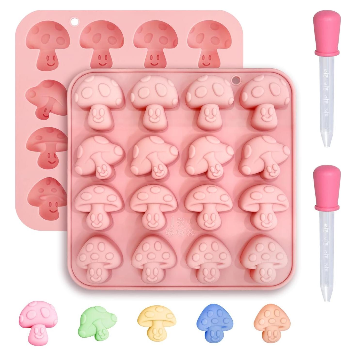 Juego de 2 Moldes de Silicona EQUNROY para Hongo 3D - 32 Cavidades