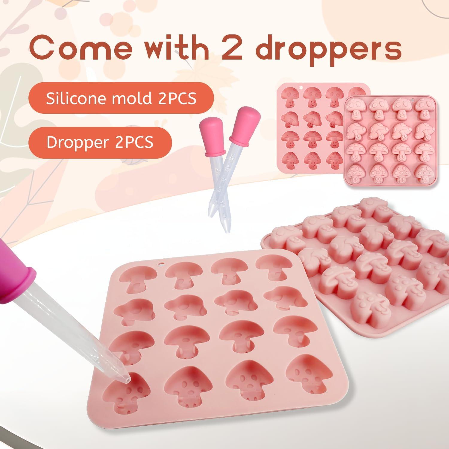 Juego de 2 Moldes de Silicona EQUNROY para Hongo 3D - 32 Cavidades