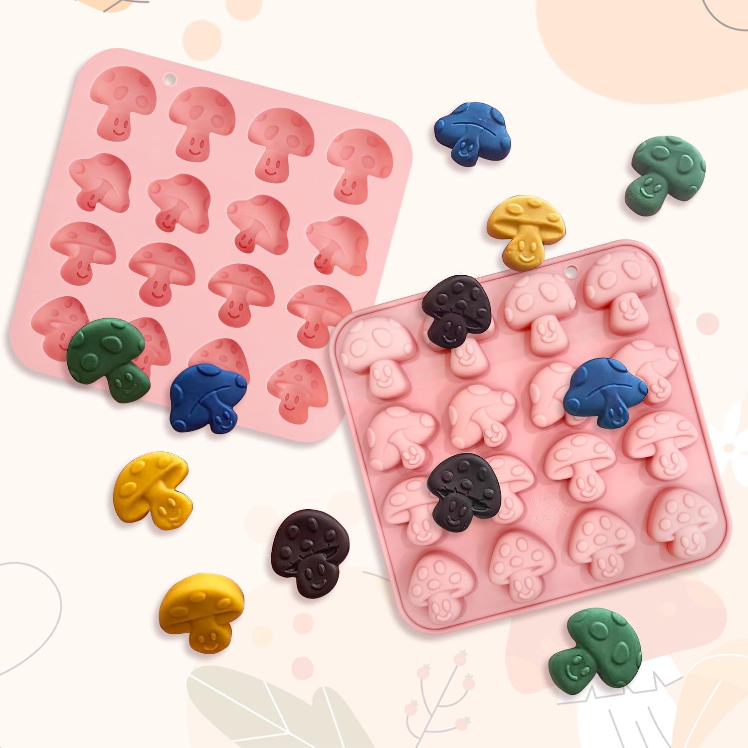 Juego de 2 Moldes de Silicona EQUNROY para Hongo 3D - 32 Cavidades