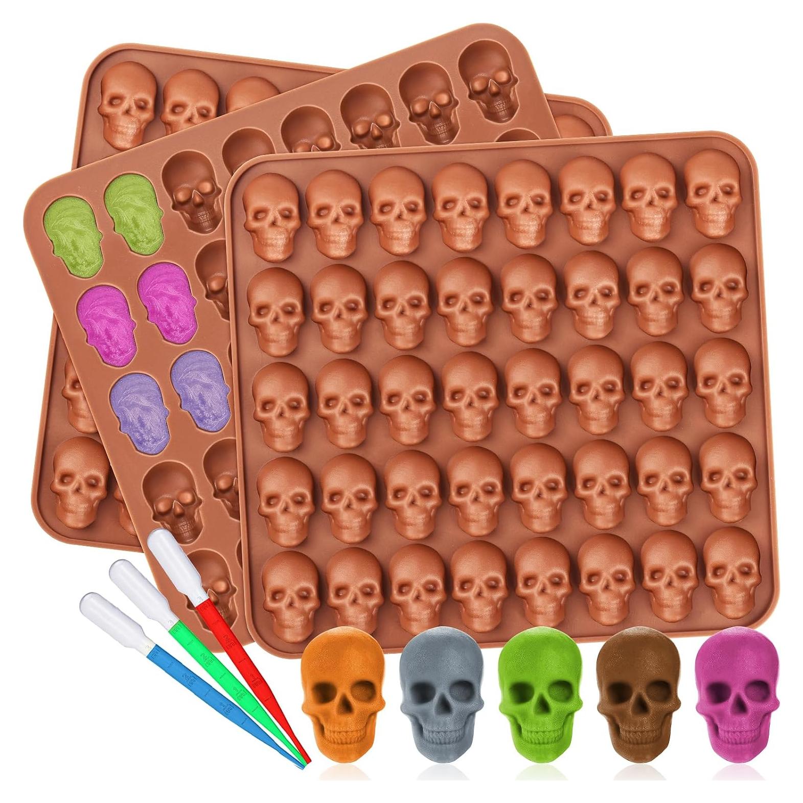 Moldes de Silicona de Calavera Gummy WhistenFla - 3 Piezas