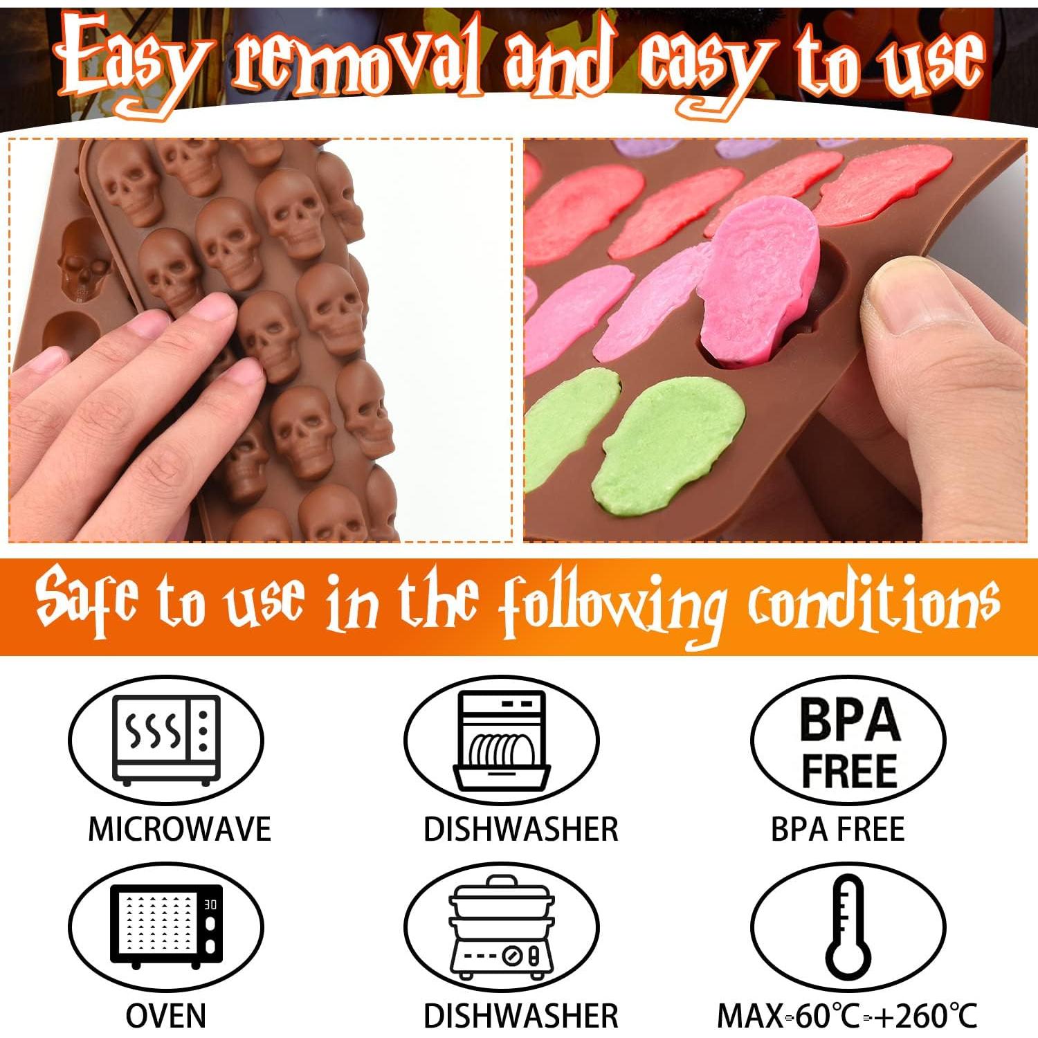 Moldes de Silicona de Calavera Gummy WhistenFla - 3 Piezas