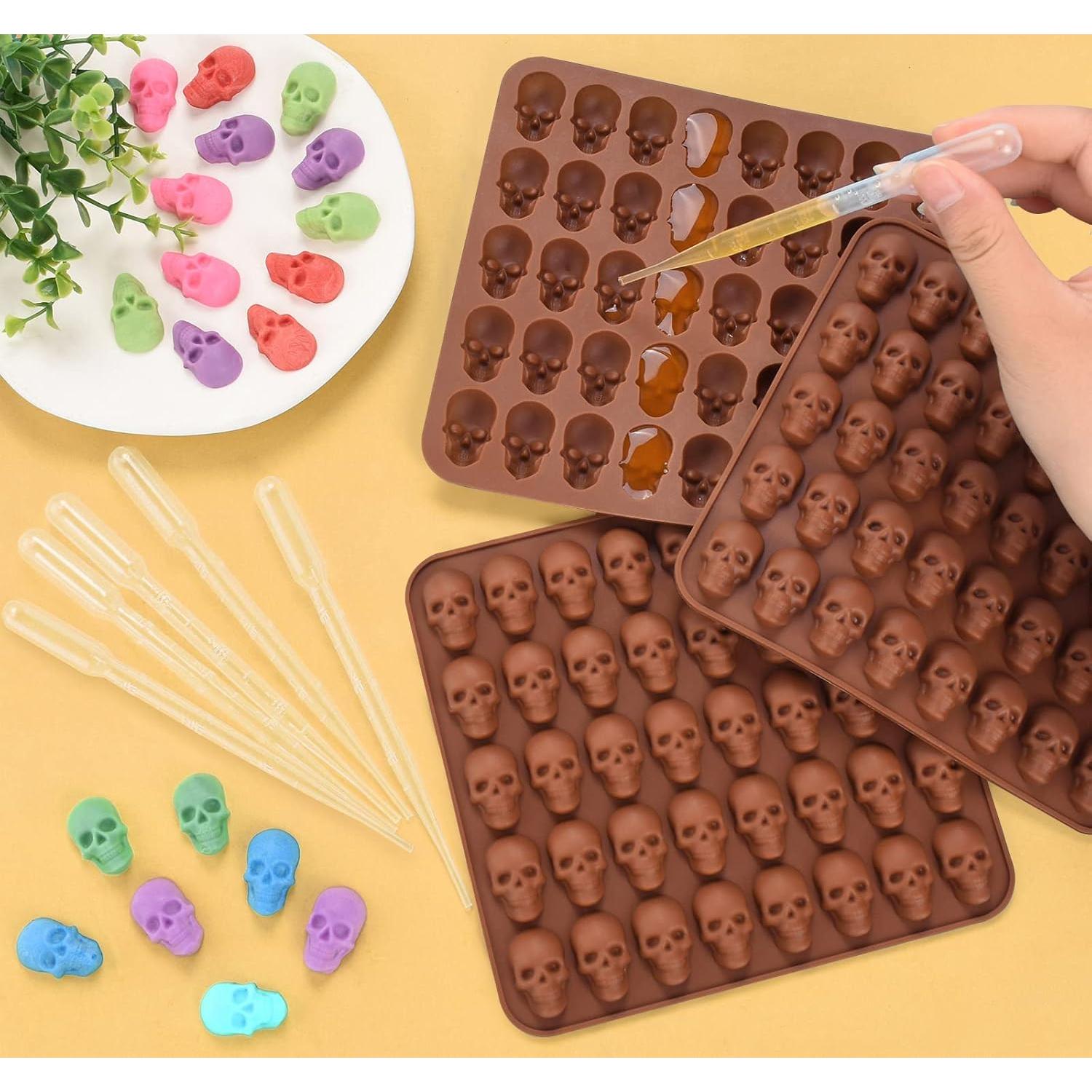 Moldes de Silicona de Calavera Gummy WhistenFla - 3 Piezas