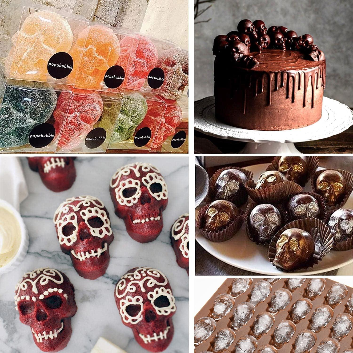 Moldes de Silicona de Calavera Gummy WhistenFla - 3 Piezas