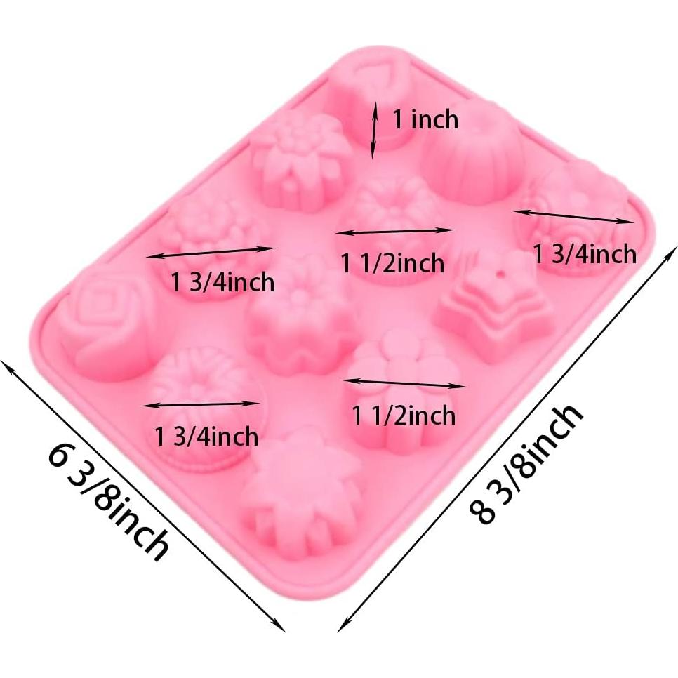 Molde de Silicona para Hornear BAKER DEPOT 3 Piezas 12 Agujeros