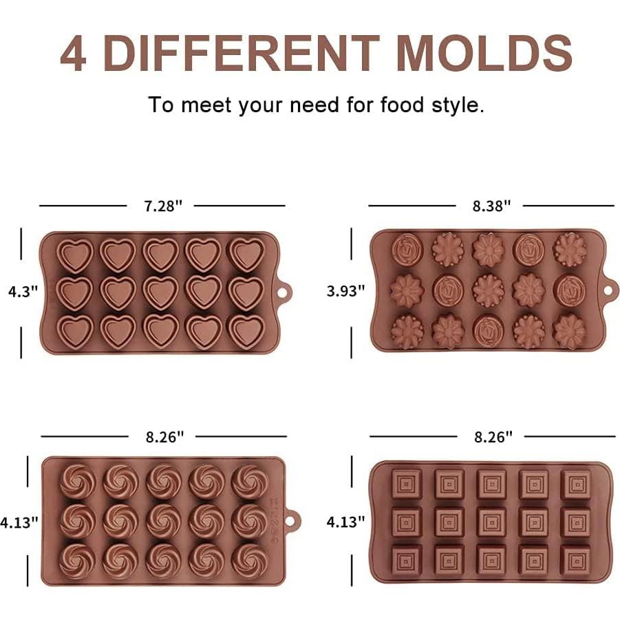 Moldes de Silicona para Chocolate La Chat - 4 Piezas Grado Alimenticio