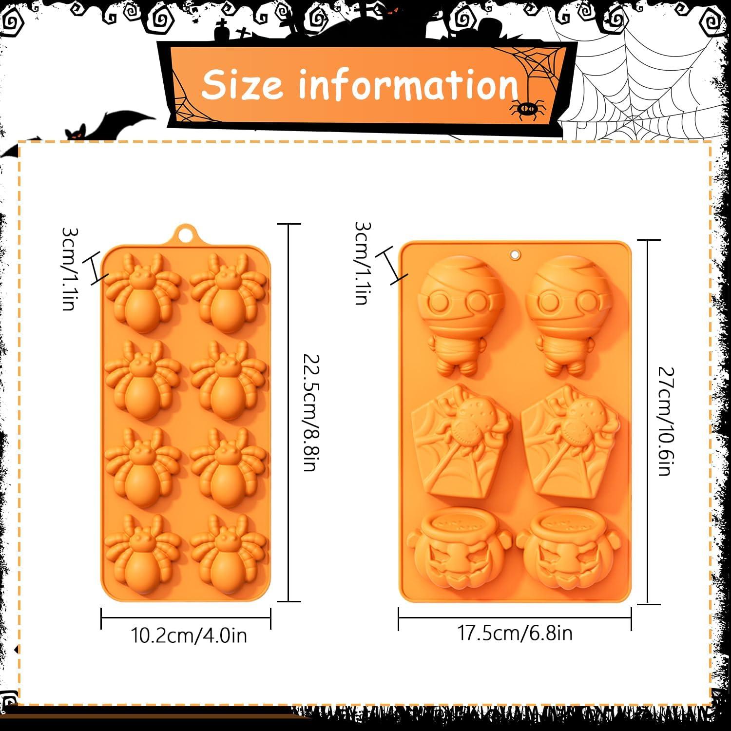 Set de 3 Moldes de Silicona Halloween Sinirttou 22 Cavidades