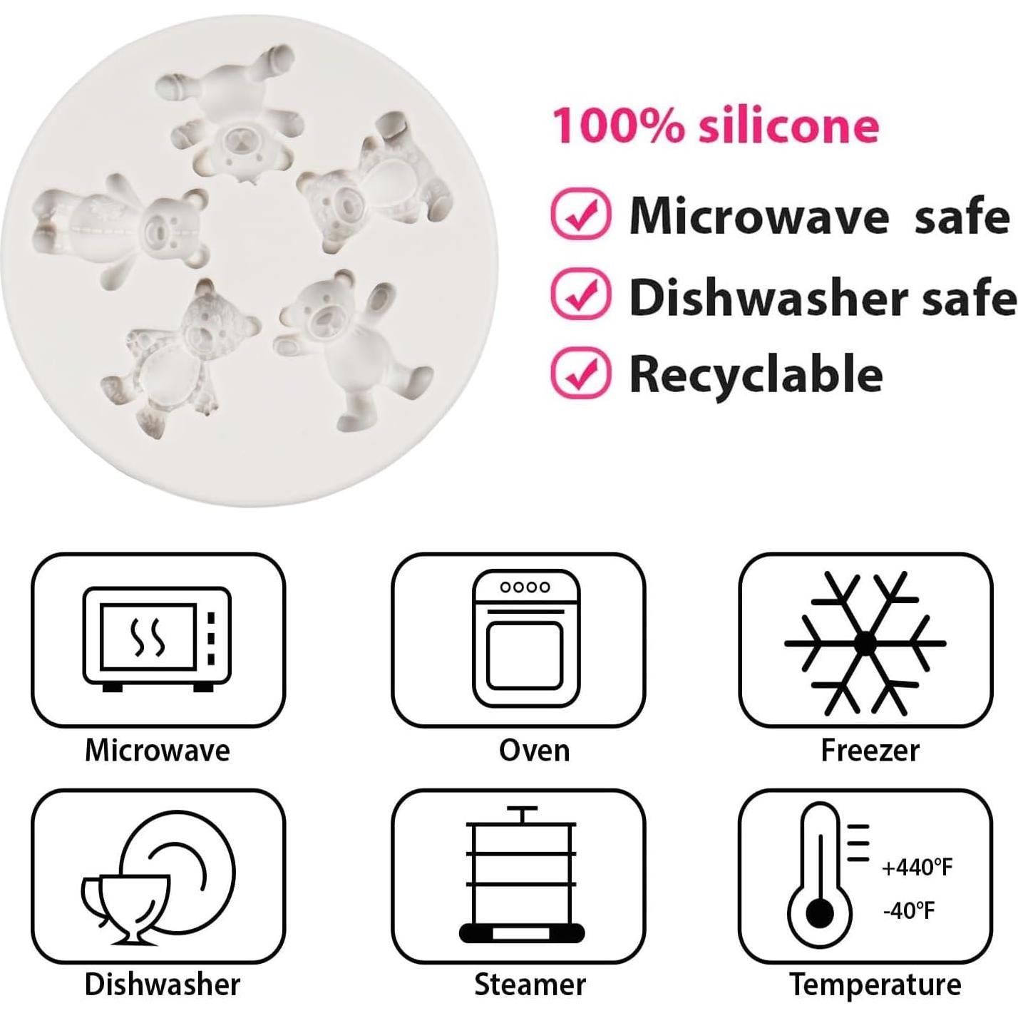 Molde de Silicona de Osito FCKEMLDS 7.19 cm para Pasteles