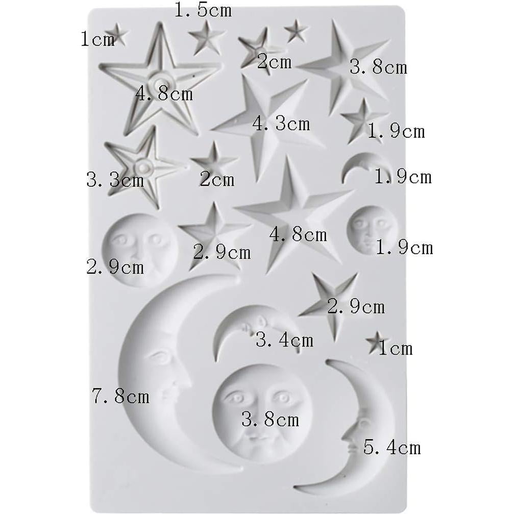 Molde de Silicona para Pasteles Fewo - Cara del Sol y Estrellas