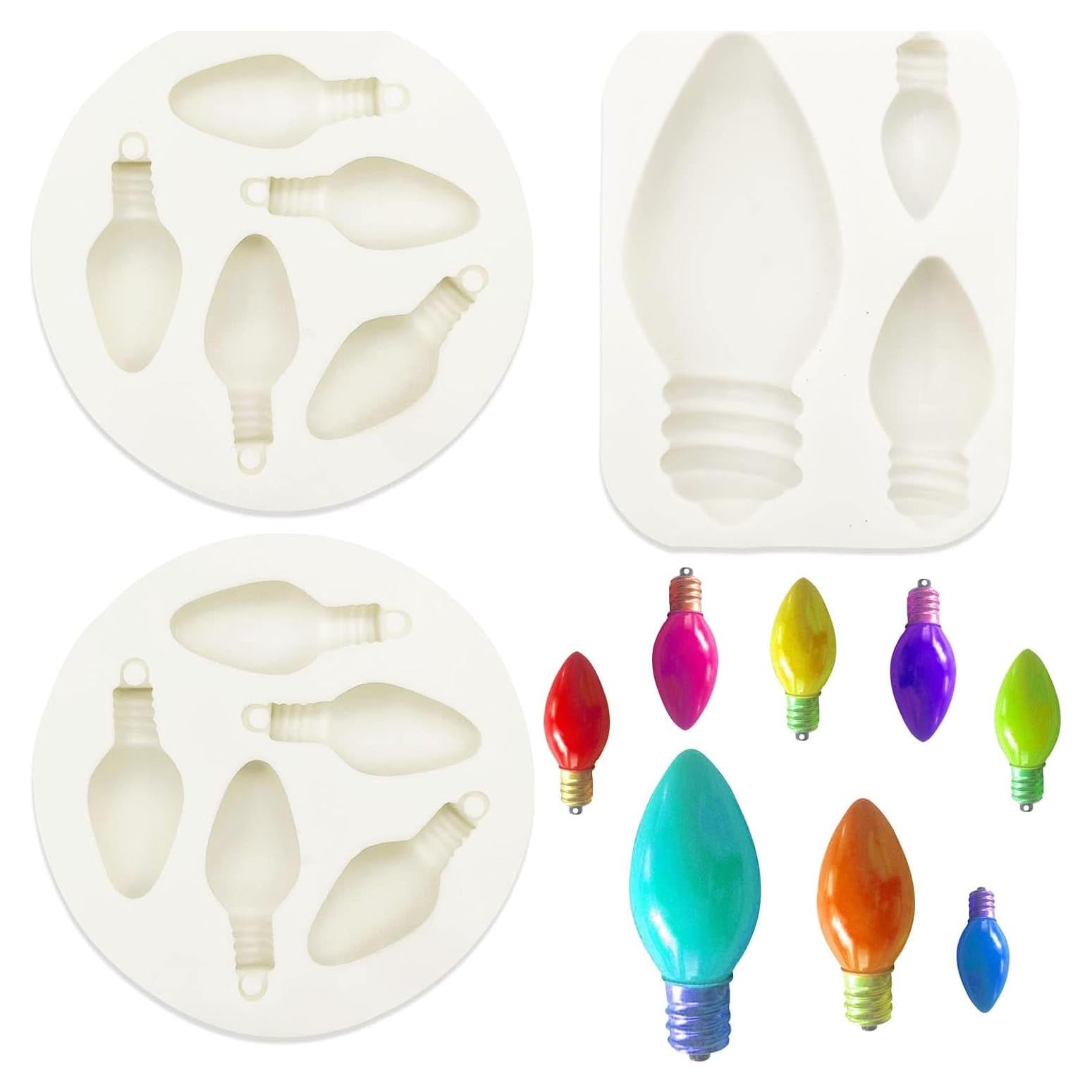 Molde de Silicona 3D KuuGuu Bombilla 3 Piezas para Repostería