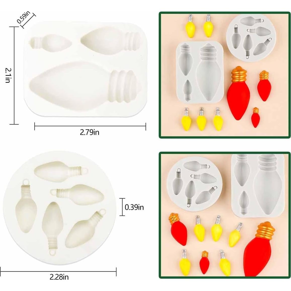 Molde de Silicona 3D KuuGuu Bombilla 3 Piezas para Repostería