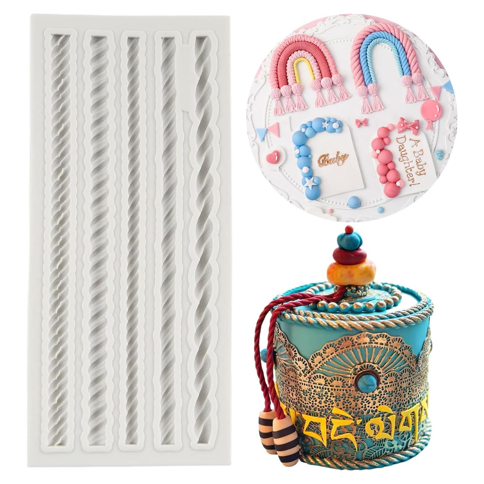 Molde de Silicona para Fondant QDMOLDS Cuerda de Cáñamo 13x5.7cm