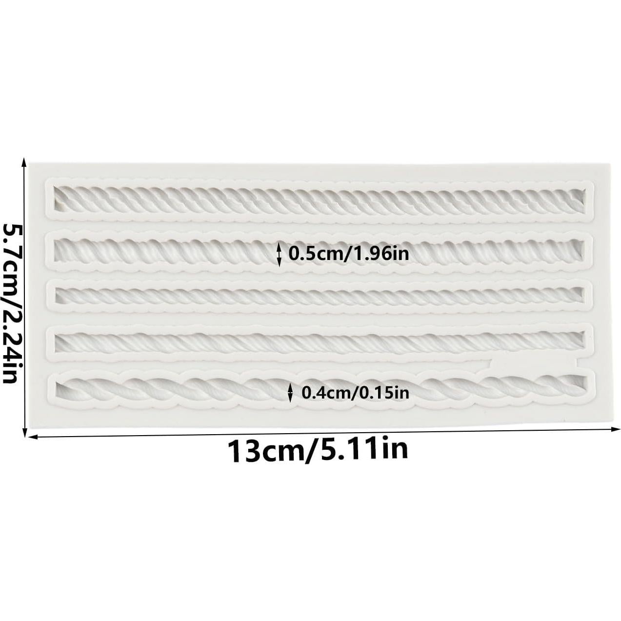 Molde de Silicona para Fondant QDMOLDS Cuerda de Cáñamo 13x5.7cm