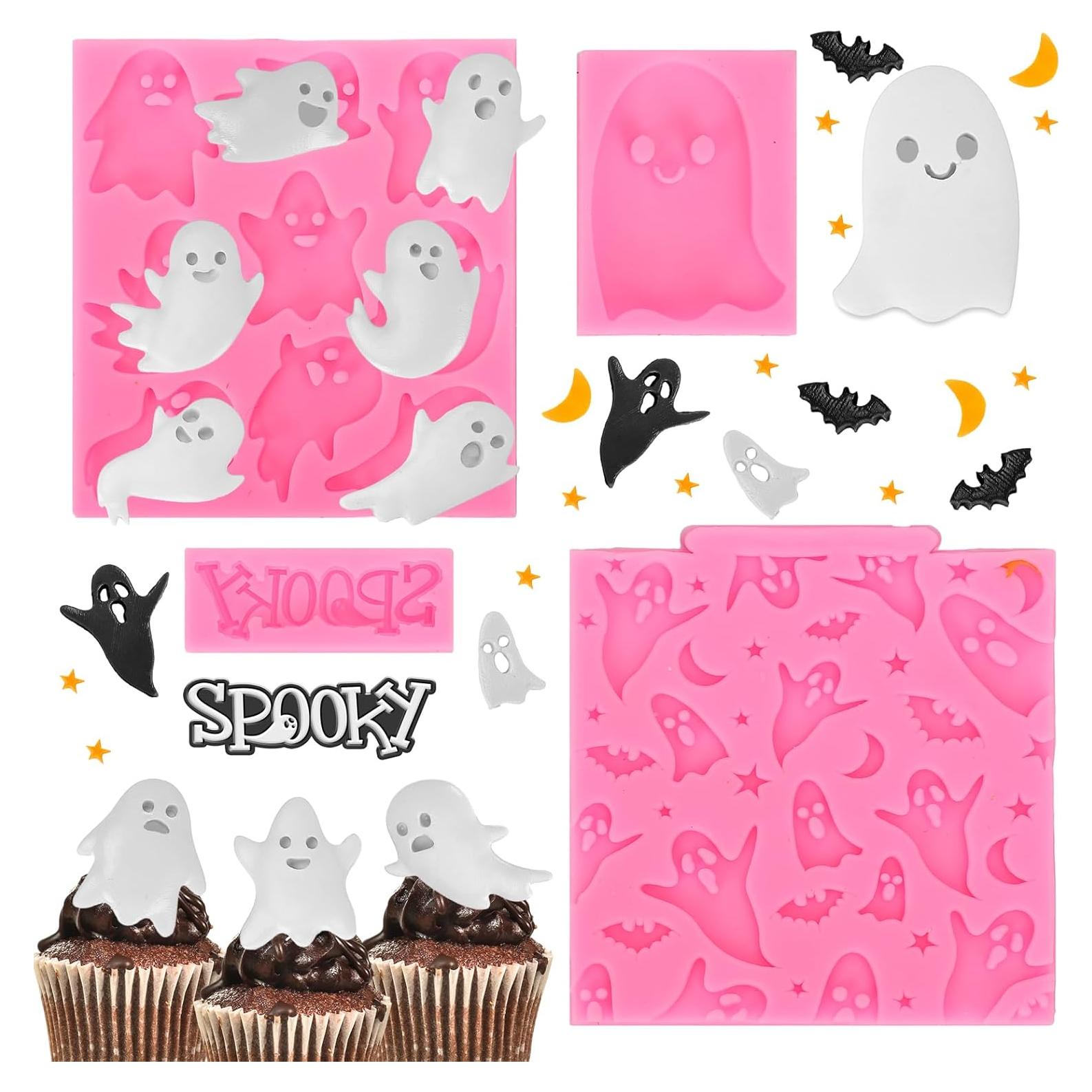 Moldes de Silicona Halloween Whaline - 4 Fantasmas Rosa