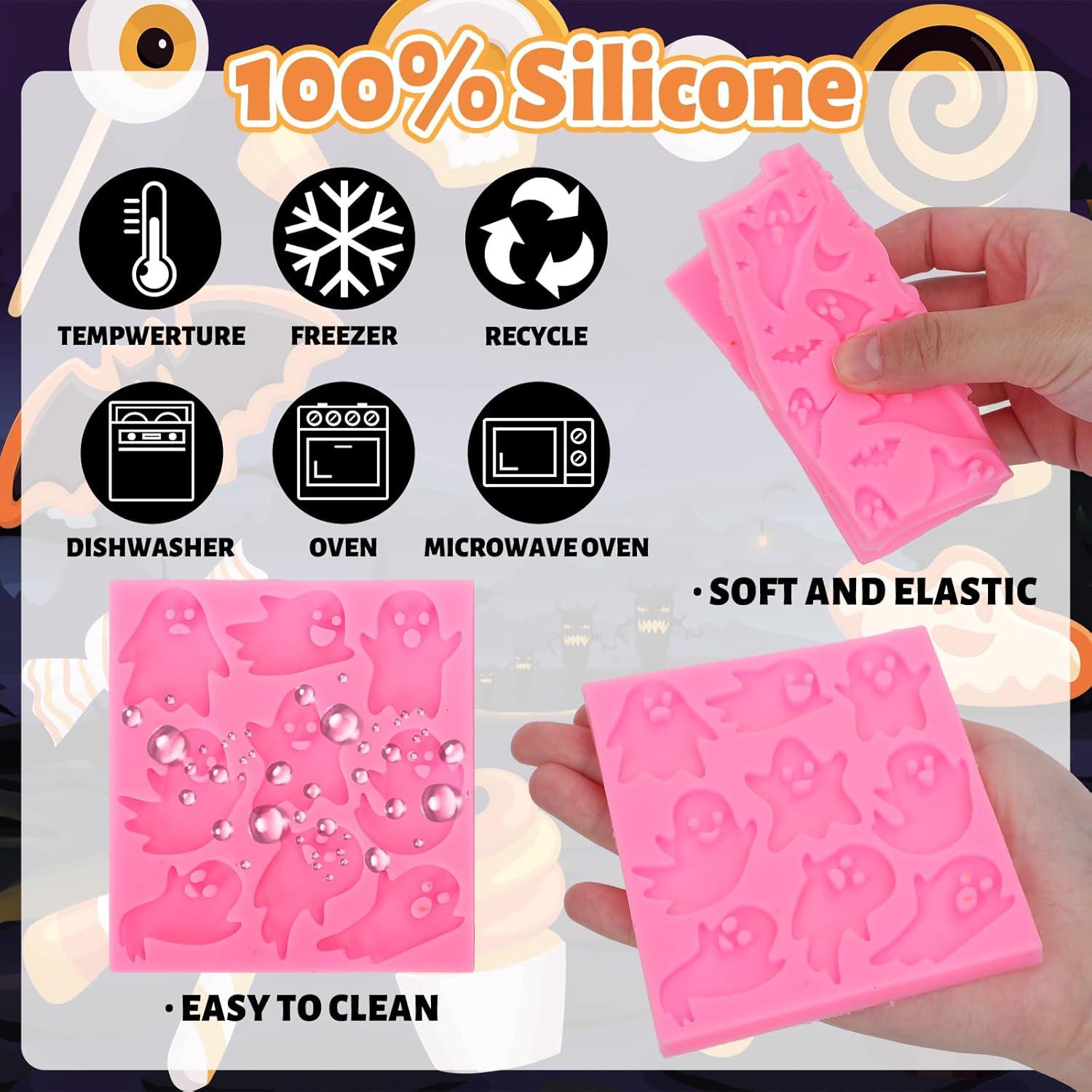 Moldes de Silicona Halloween Whaline - 4 Fantasmas Rosa