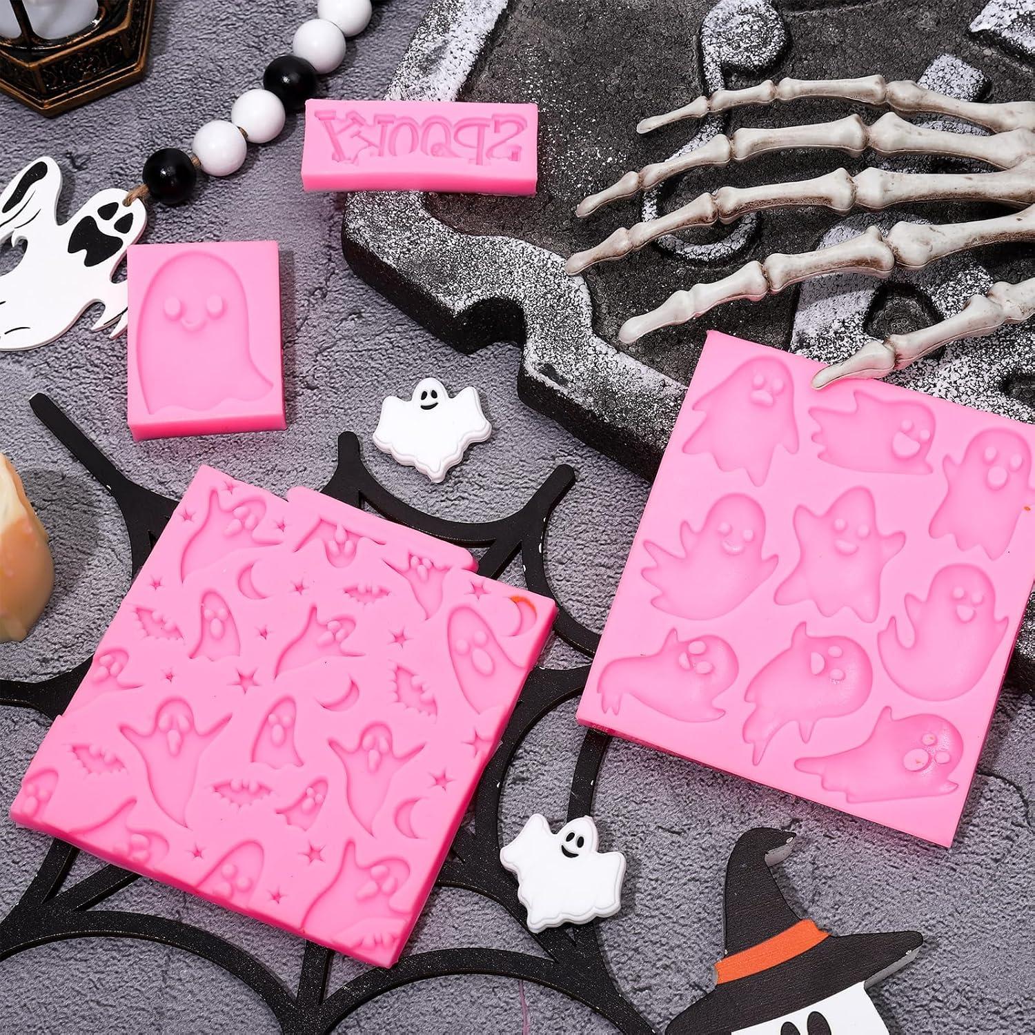 Moldes de Silicona Halloween Whaline - 4 Fantasmas Rosa